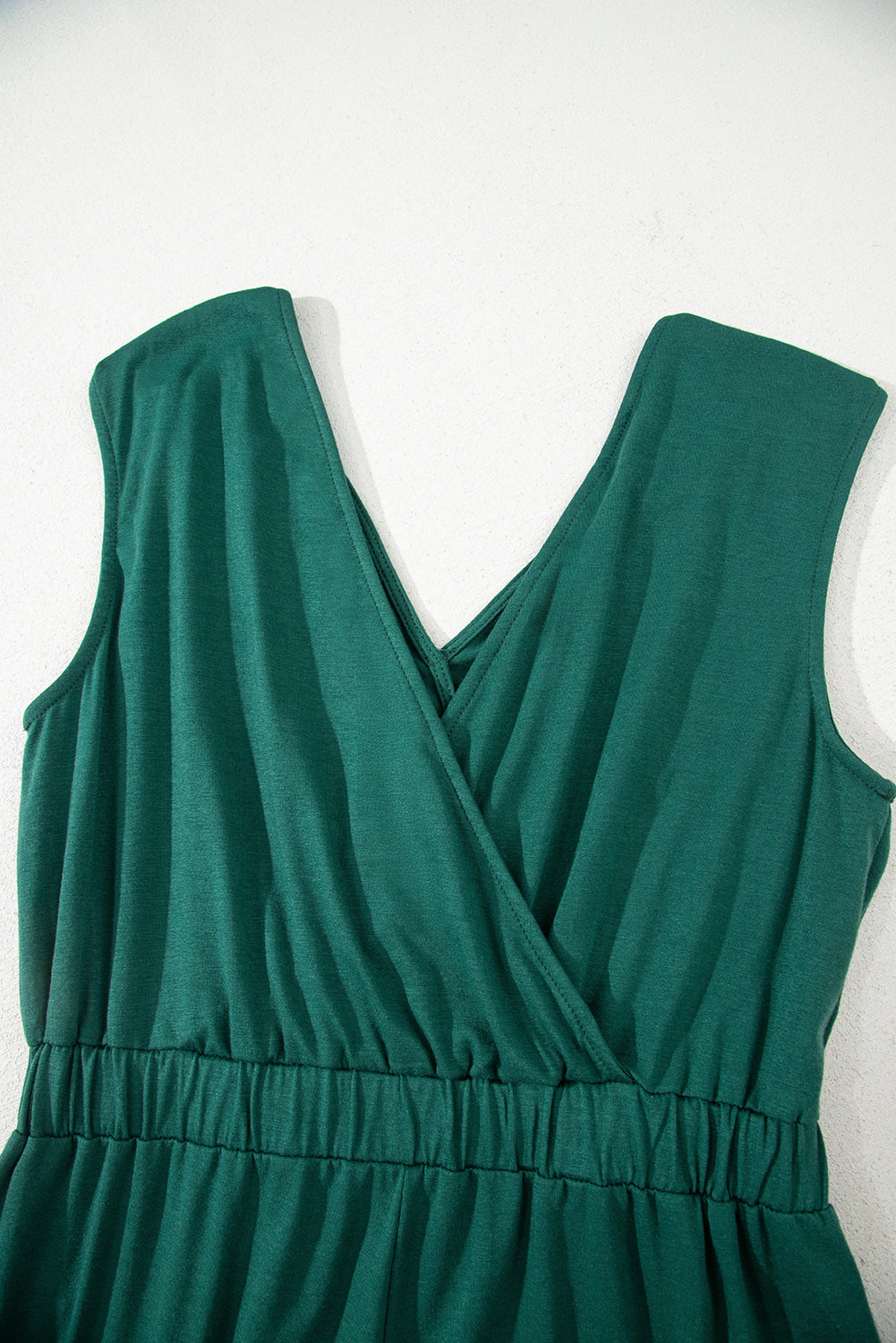 Blackish Green Deep V Pleated Crisscross Wide Leg Backless Jumpsuit-Bottoms/Jumpsuits & Rompers-[Adult]-[Female]-2022 Online Blue Zone Planet