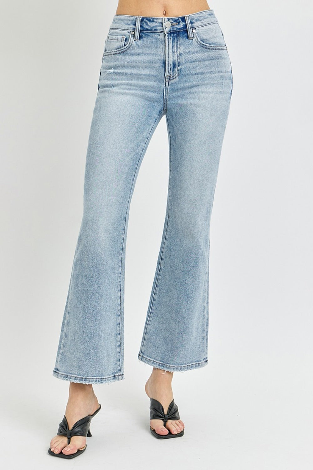 RISEN Full Size High Rise Ankle Flare Jeans-[Adult]-[Female]-2022 Online Blue Zone Planet