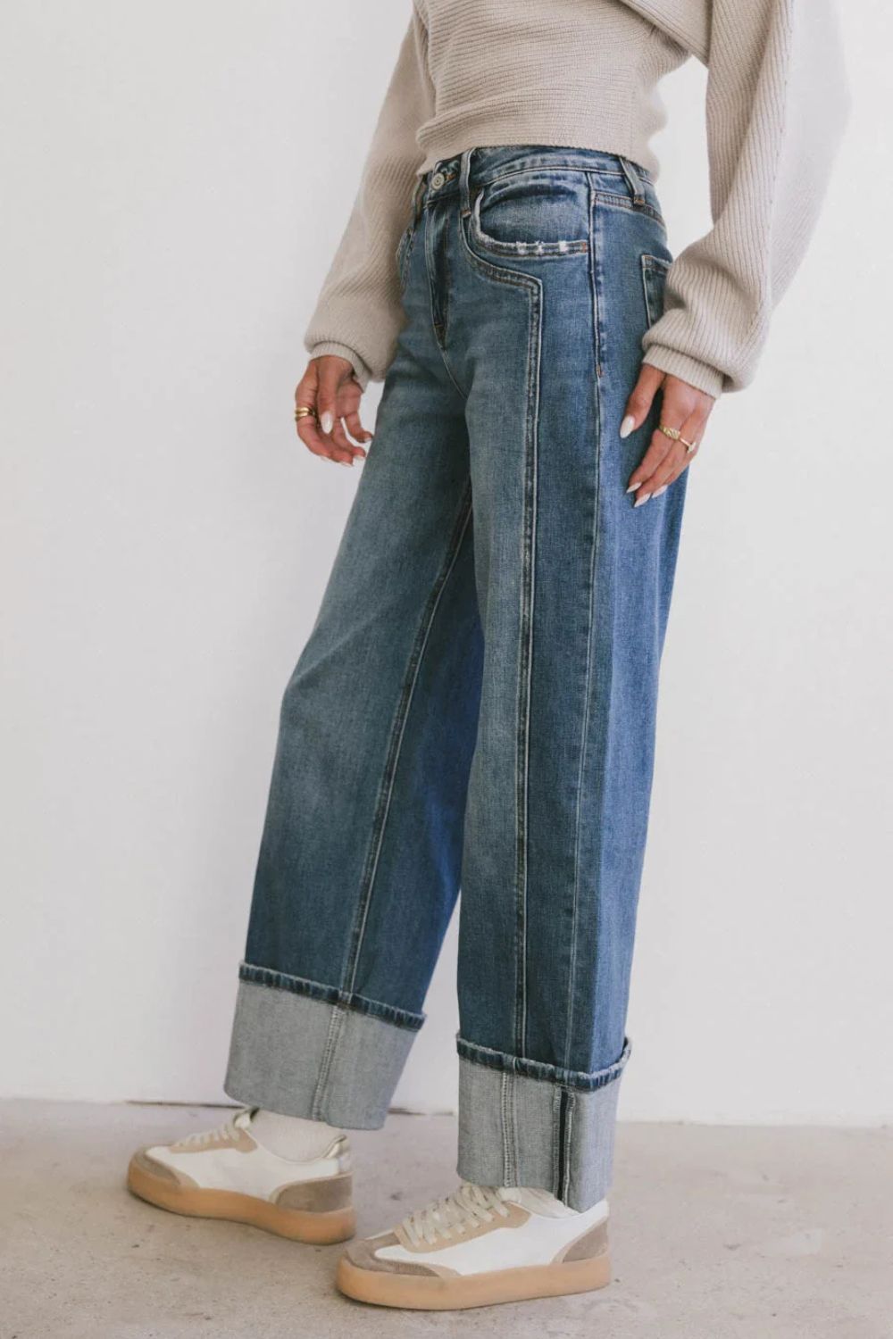 Straight Leg Jeans with Pockets-BOTTOM SIZES SMALL MEDIUM LARGE-[Adult]-[Female]-2022 Online Blue Zone Planet
