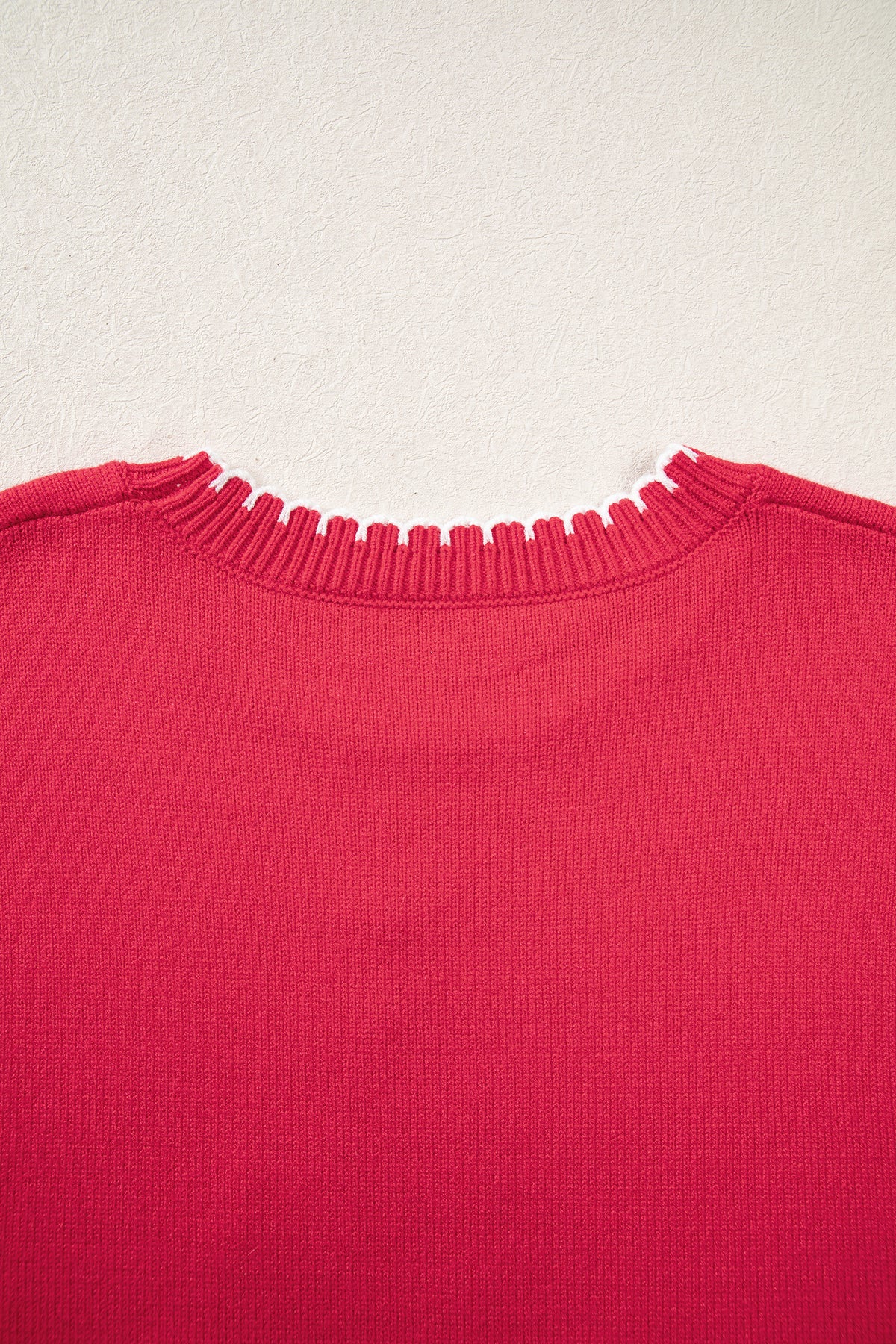 Racing Red Stitched Detail Christmas Tree Holiday Casual Sweater-TOPS / DRESSES-[Adult]-[Female]-2022 Online Blue Zone Planet