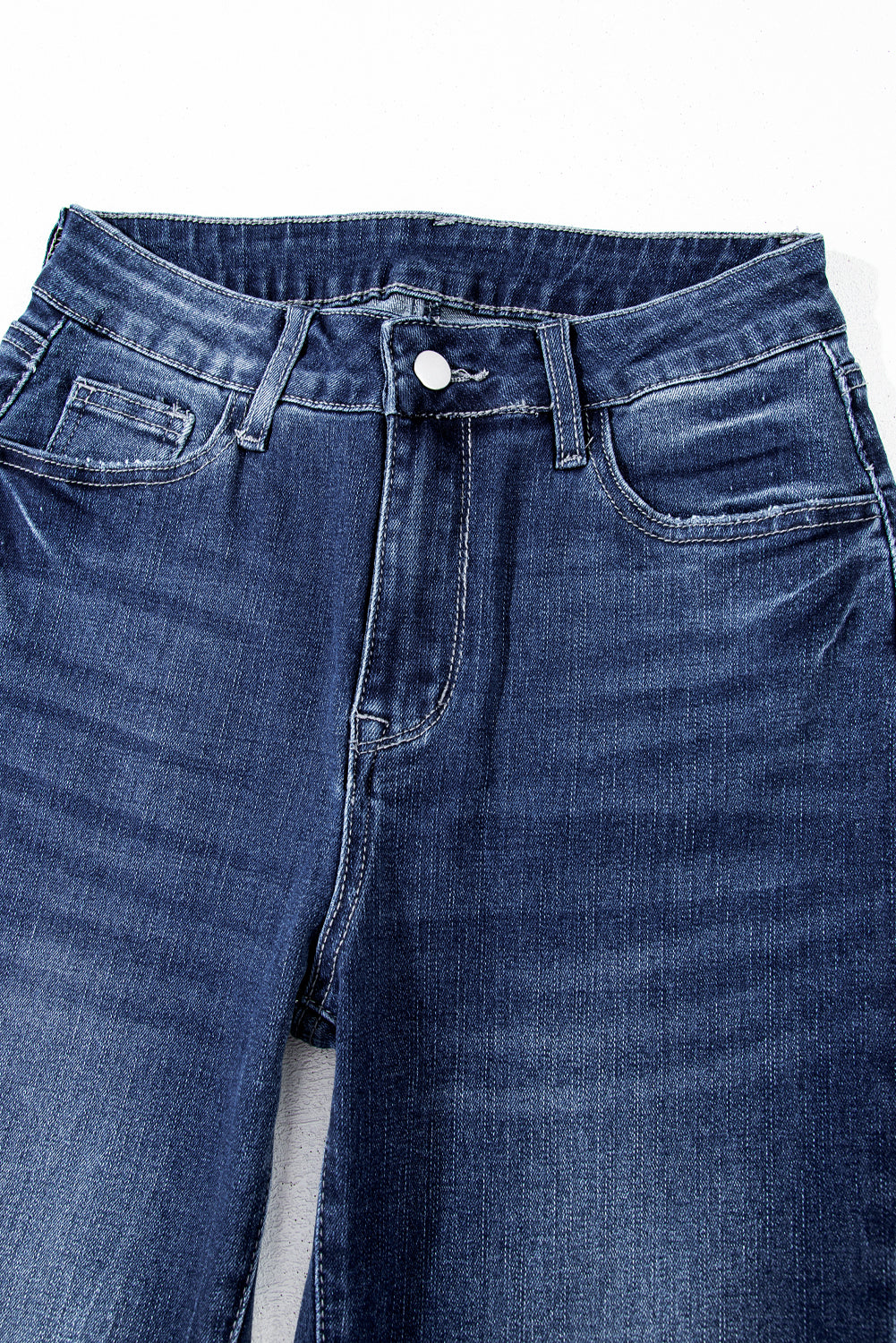 Blue Zone Planet | Beau Blue Mineral Wash Raw Hem High Waist Flared Jeans-Bottoms/Jeans-[Adult]-[Female]-2022 Online Blue Zone Planet