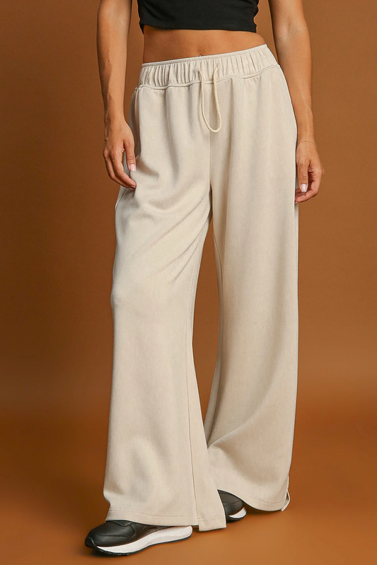 Apricot Loop Drawstring Casual Wide Leg Pants-Bottoms/Pants & Culotte-[Adult]-[Female]-Apricot-S-2022 Online Blue Zone Planet