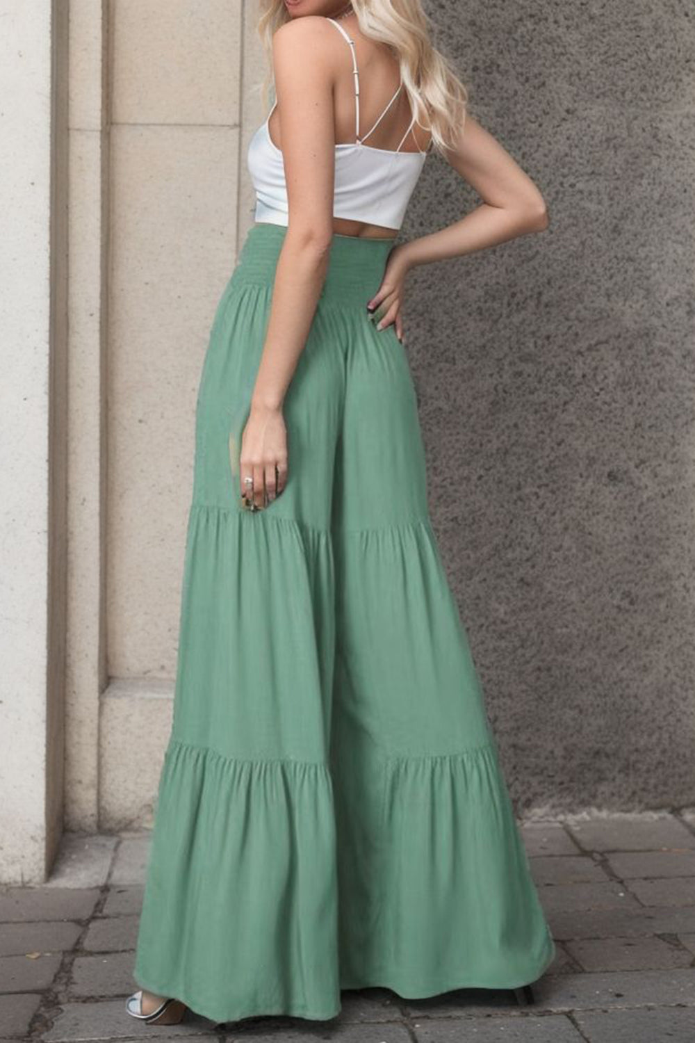 Tied Wide Leg Pants-[Adult]-[Female]-2022 Online Blue Zone Planet