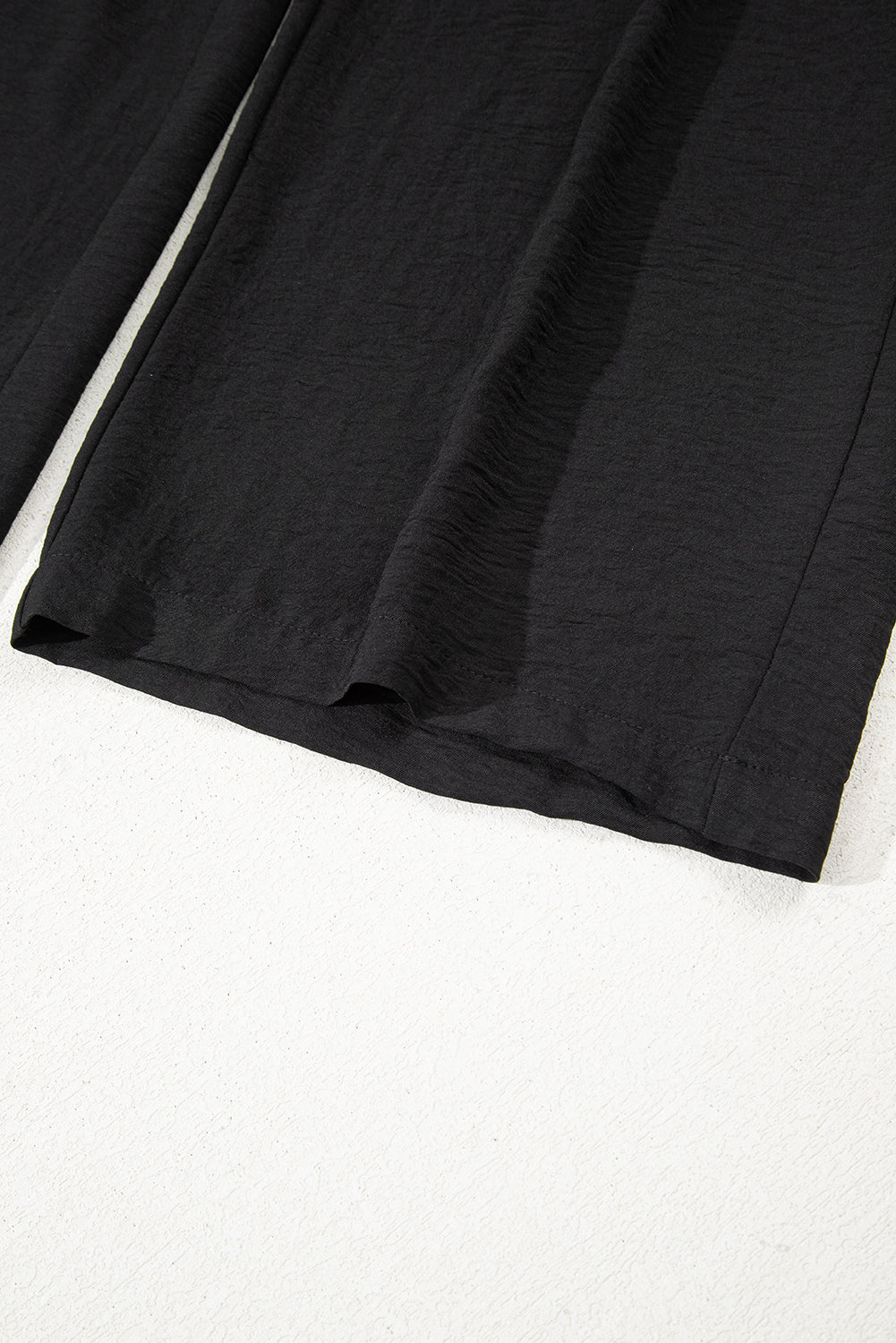 Black Drawstring Frilled Waist Wide Leg Utility Trousers-Bottoms/Pants & Culotte-[Adult]-[Female]-2022 Online Blue Zone Planet