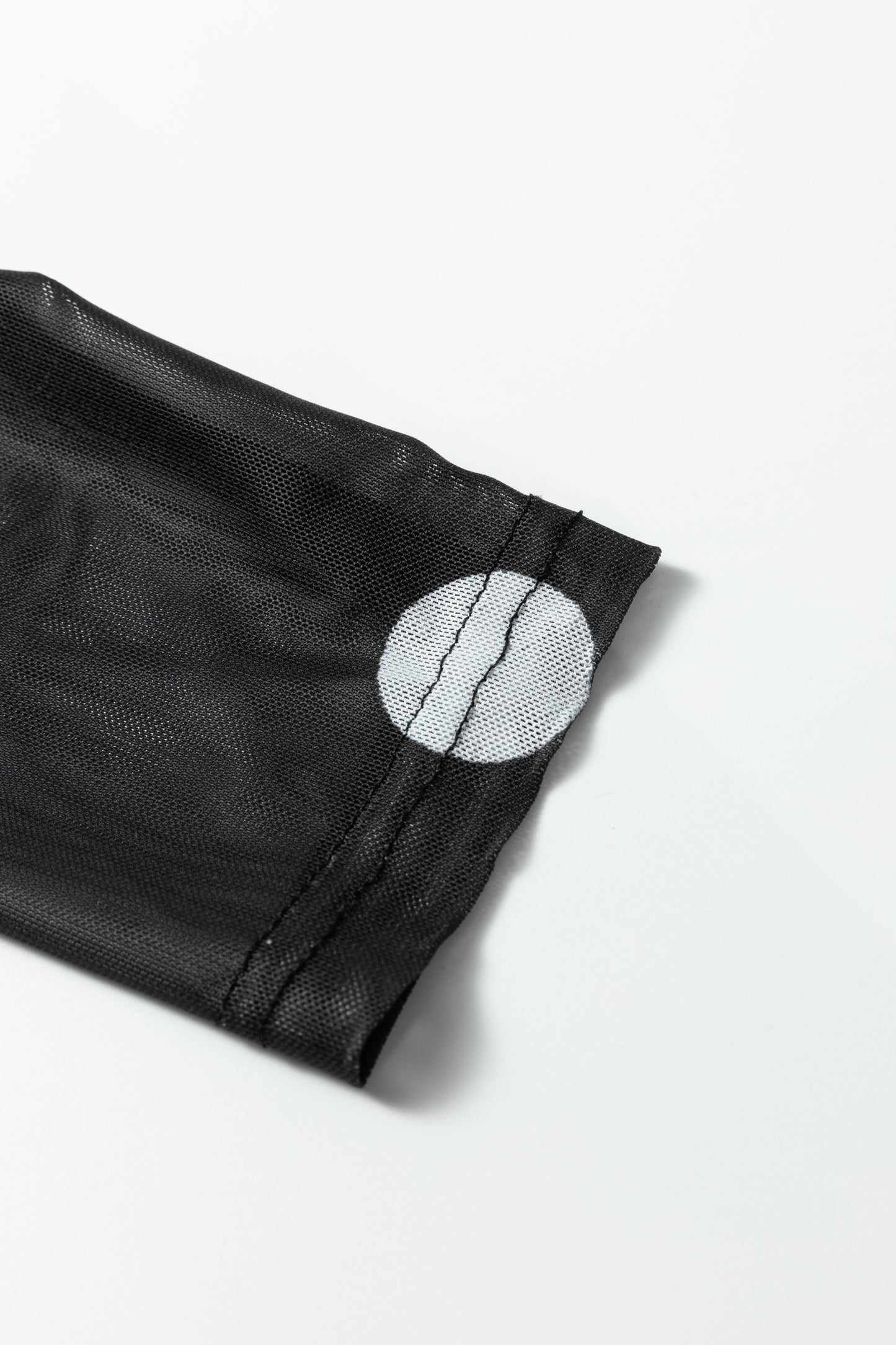 Black Vintage Polka Dot Print Mesh Long Sleeve Bodysuit-Tops/Bodysuits-[Adult]-[Female]-2022 Online Blue Zone Planet