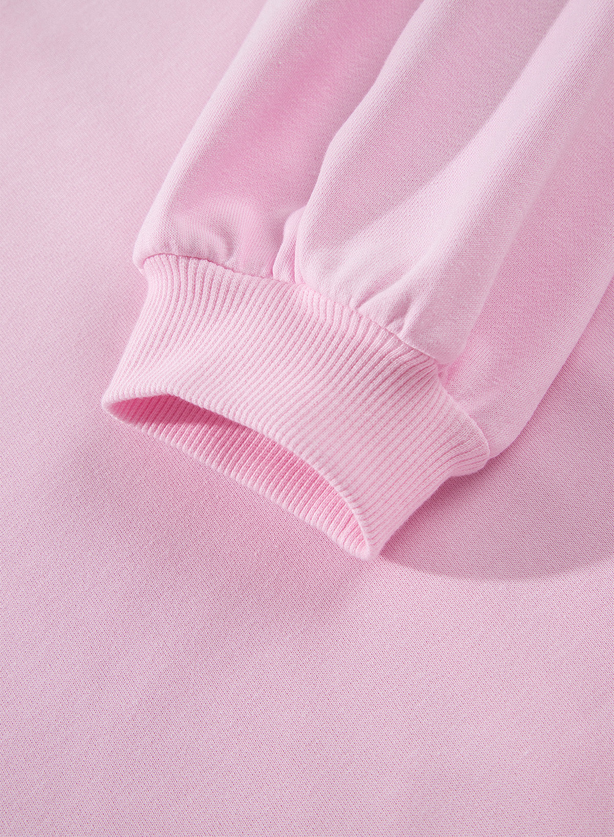 Pink Solid Color Raw Seam Lace Detail Loose Casual Sweatshirt-Tops/Sweatshirts & Hoodies-[Adult]-[Female]-2022 Online Blue Zone Planet