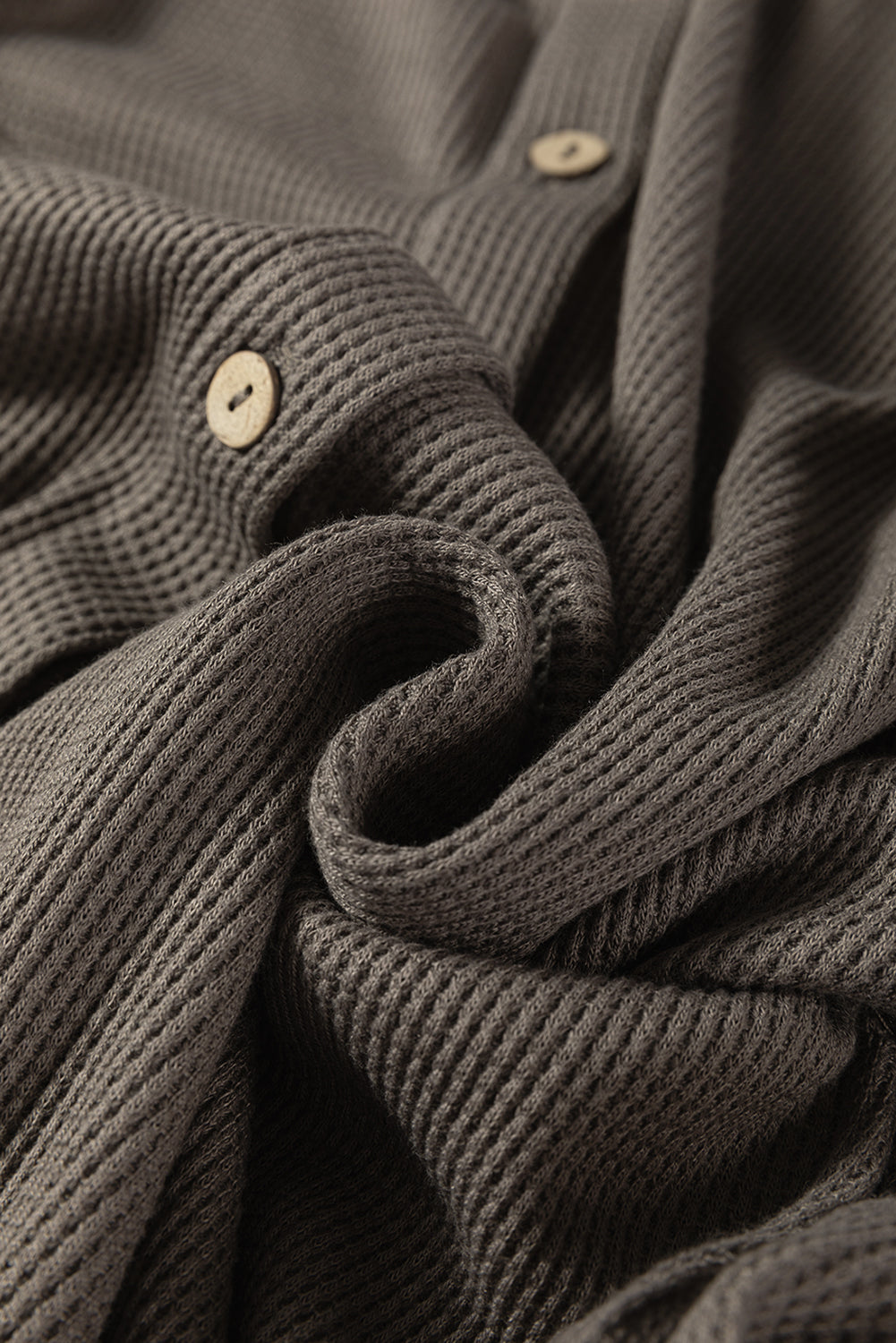 Simply Taupe Waffle Knit Shirt Tunic Dress-Dresses/Mini Dresses-[Adult]-[Female]-2022 Online Blue Zone Planet