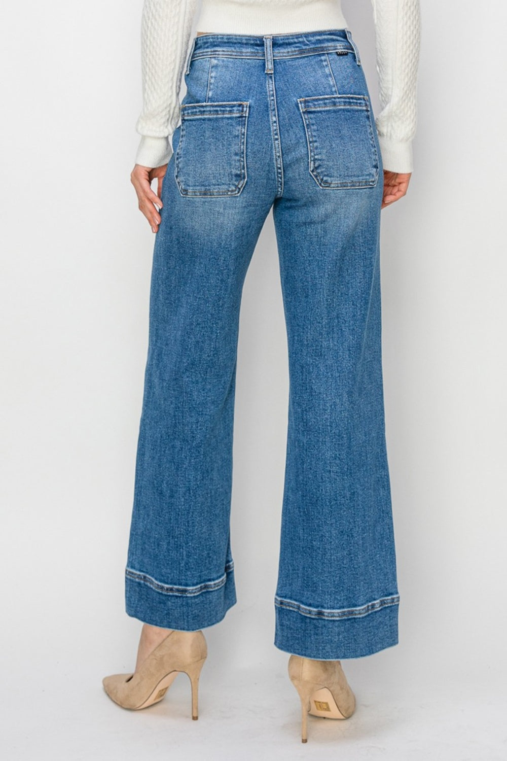 Blue Zone Planet | RISEN Full Size High Rise Wide Leg Jeans-TOPS / DRESSES-[Adult]-[Female]-2022 Online Blue Zone Planet