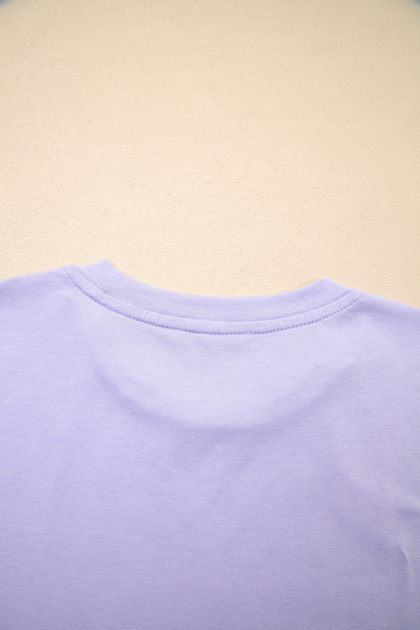 Orchid Petal Casual Plain Crew Neck Tee-Tops/Tops & Tees-[Adult]-[Female]-2022 Online Blue Zone Planet