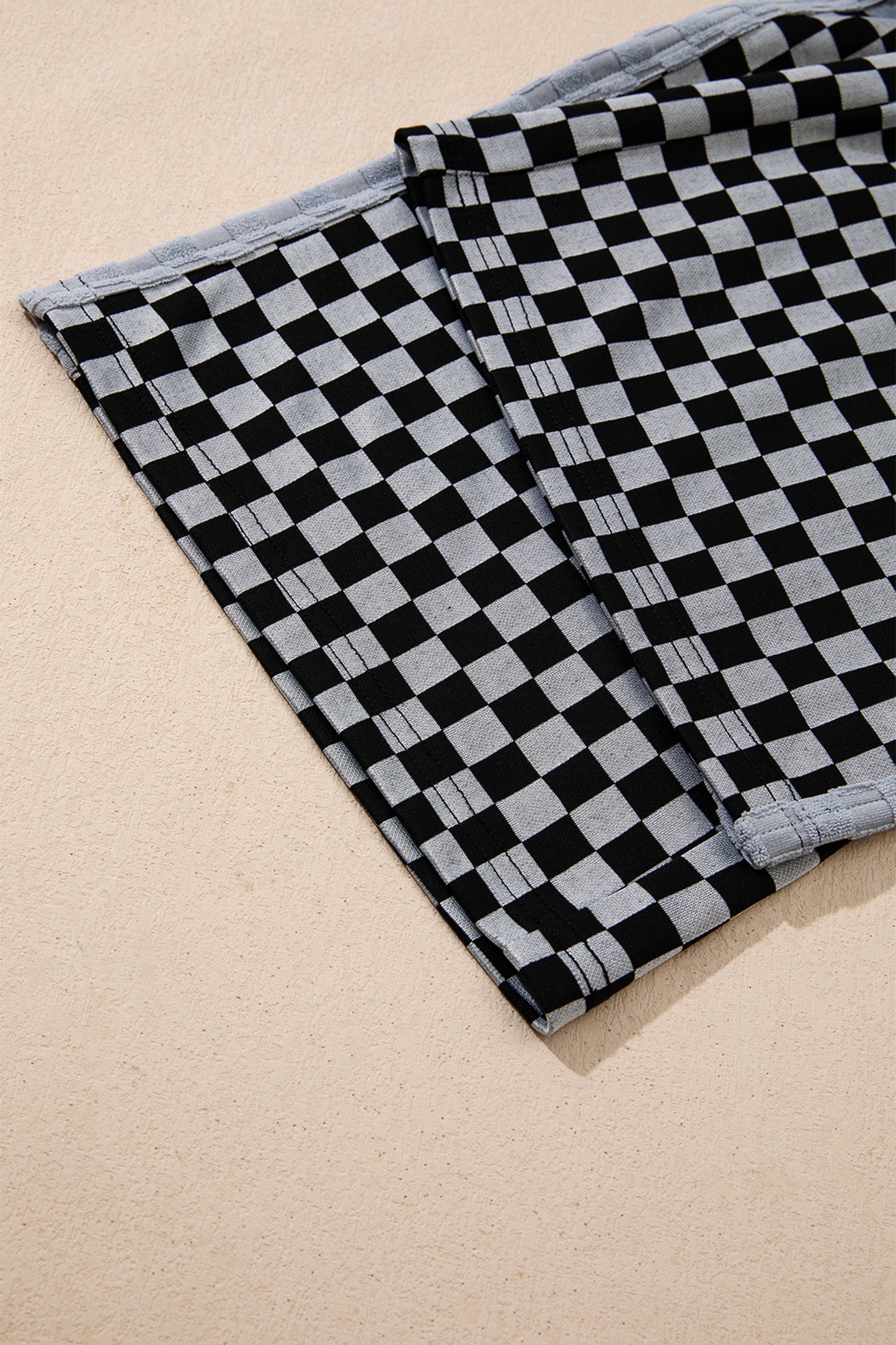 White Checkerboard Drawstring Waist Casual Pants-Bottoms/Pants & Culotte-[Adult]-[Female]-2022 Online Blue Zone Planet