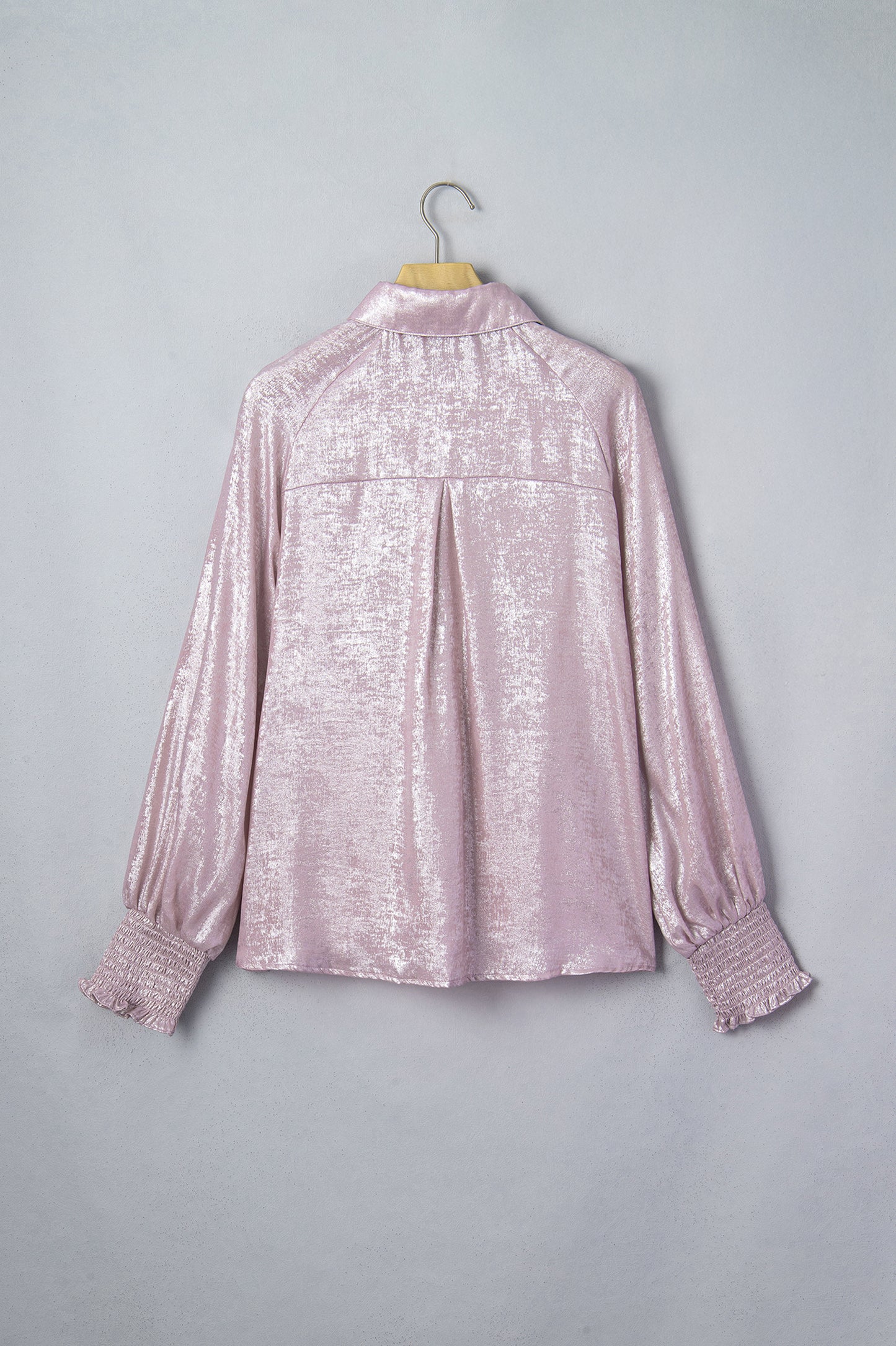 Delicacy Long Sleeve Button Front Ruffle Cuffs Back Paneling Shirt-Tops/Blouses & Shirts-[Adult]-[Female]-2022 Online Blue Zone Planet