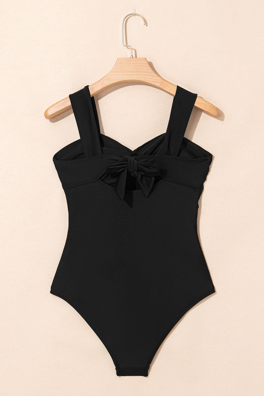 Black Cut Out Twist Bowknot Backless One Piece Swimsuit-Swimwear/One Piece Swimsuit-[Adult]-[Female]-2022 Online Blue Zone Planet