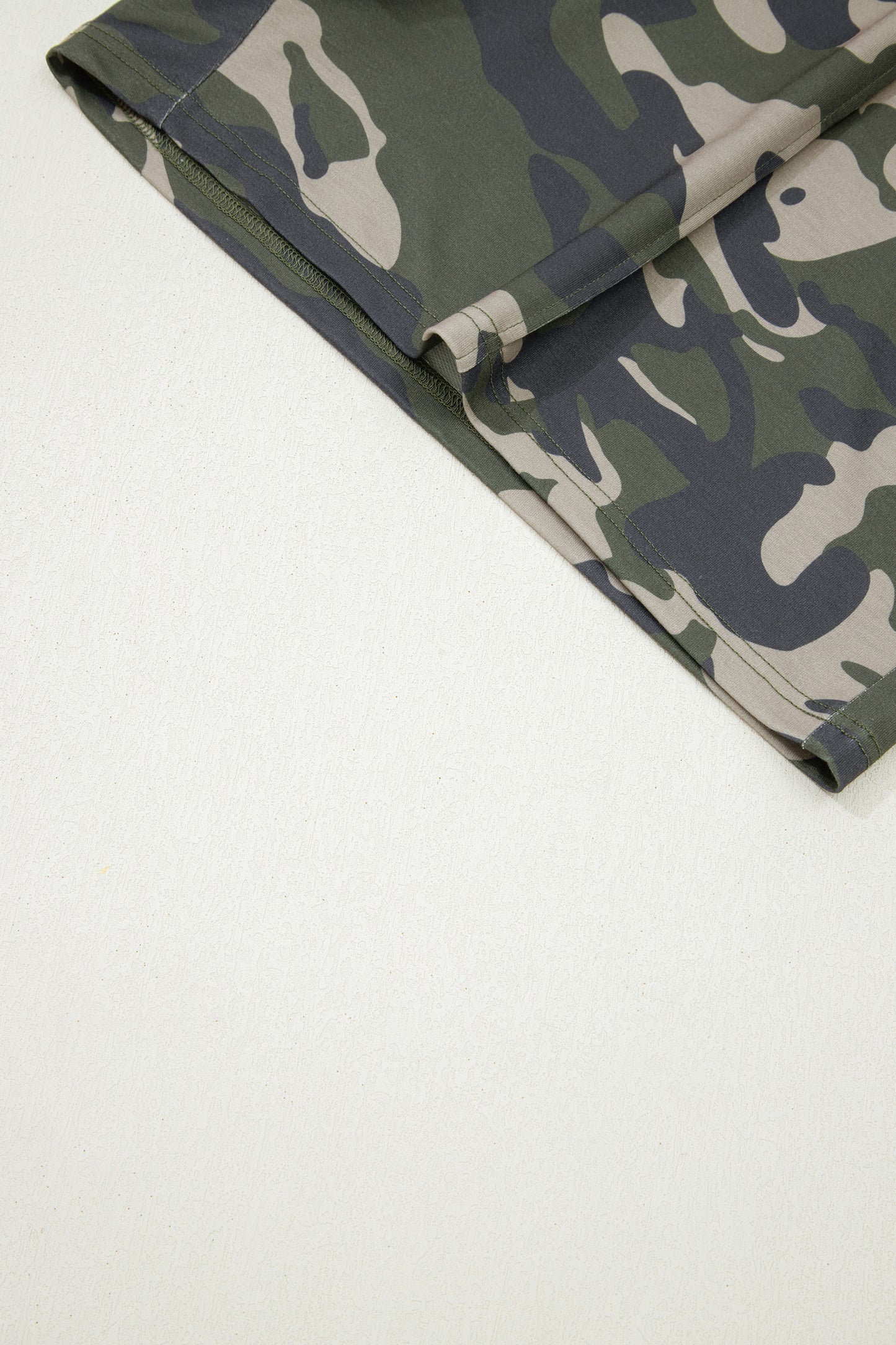 Green Tie Elastic Waist Pocketed Plus Size Camo Shorts-Plus Size/Plus Size Bottoms-[Adult]-[Female]-2022 Online Blue Zone Planet