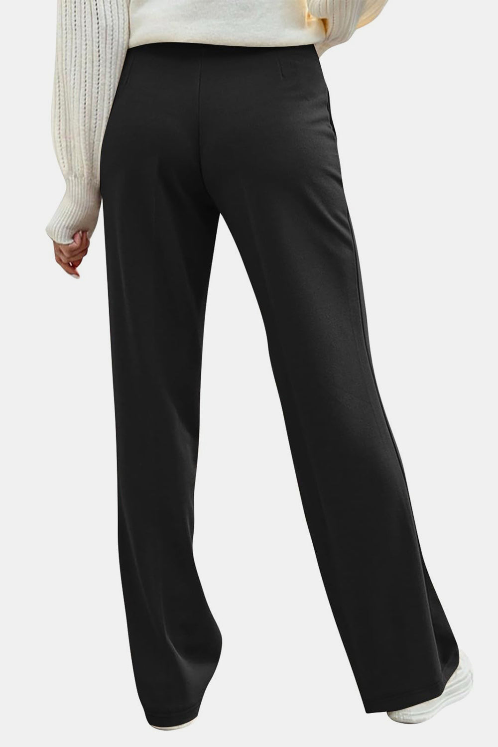 Decorative Button High Rise Pants-BOTTOMS SIZES SMALL MEDIUM LARGE-[Adult]-[Female]-2022 Online Blue Zone Planet