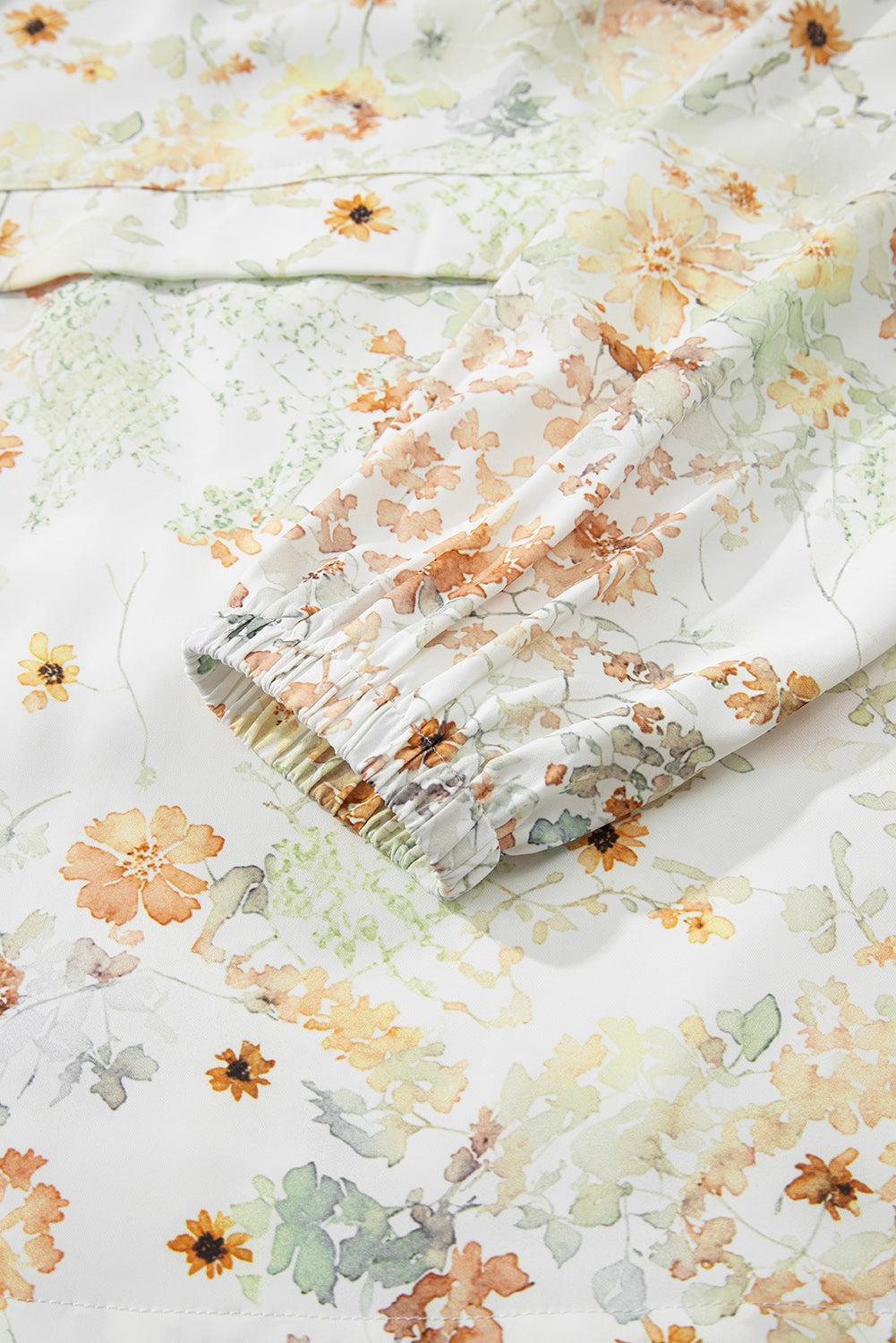 Yellow Floral Print Half Zip Hooded Long Sleeve Top-Tops / Dresses-[Adult]-[Female]-2022 Online Blue Zone Planet