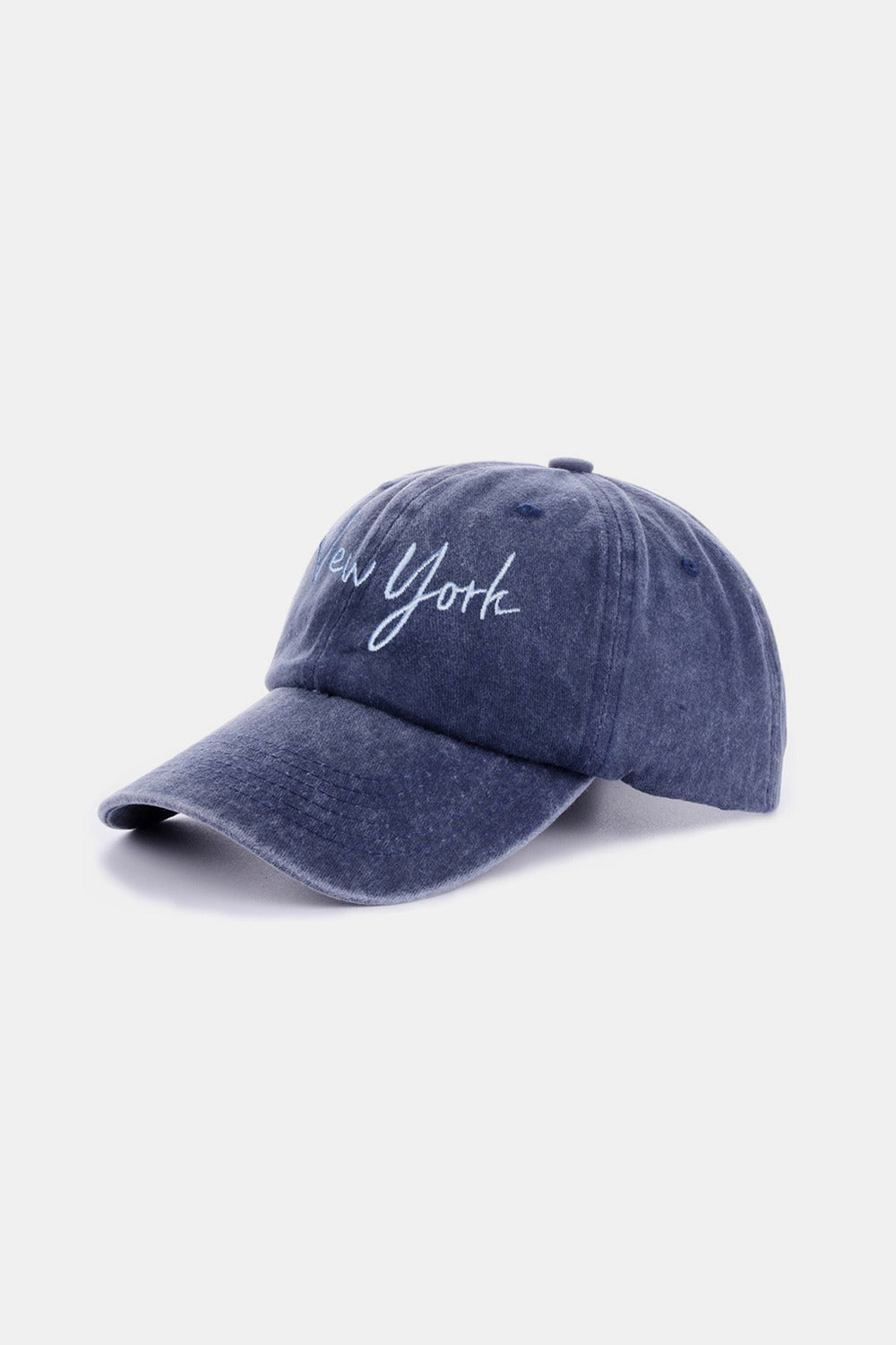 Blue Zone Planet | Zenana Washed Embroidered City Baseball Cap-HATS-[Adult]-[Female]-2022 Online Blue Zone Planet