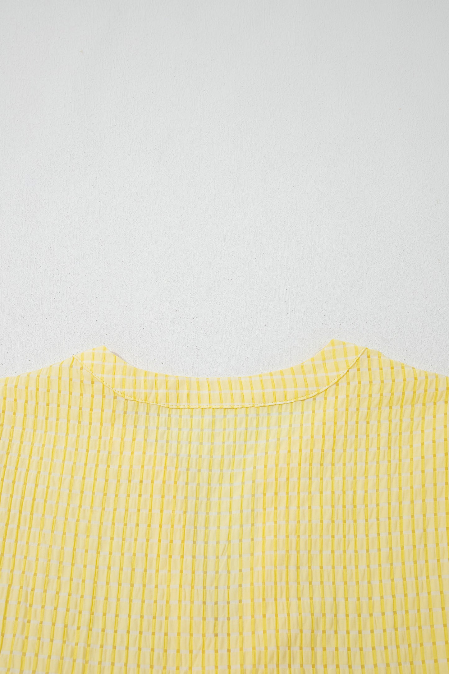 Yellow Gingham Textured Bow Tie Short Sleeve Tiered Midi Dress-TOPS / DRESSES-[Adult]-[Female]-2022 Online Blue Zone Planet