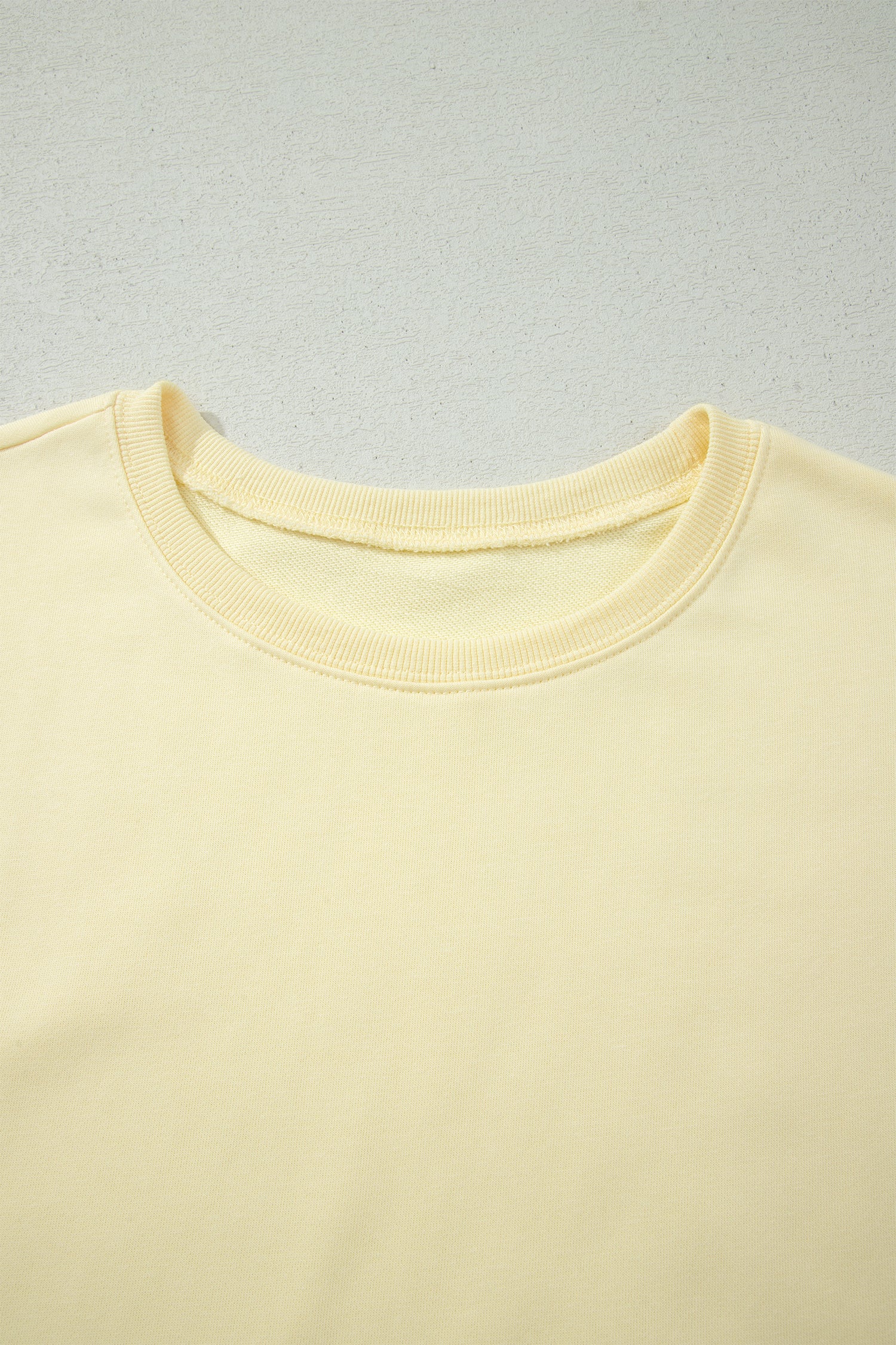 Yellow Cream Solid Color Tee Drawstring Shorts Comfy 2pcs Set-Two Piece Sets/Short Sets-[Adult]-[Female]-2022 Online Blue Zone Planet