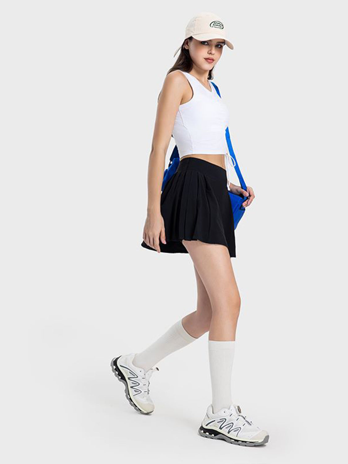 Pleated Detail Mid-Rise Waist Active Skirt-BOTTOMS SIZES SMALL MEDIUM LARGE-[Adult]-[Female]-2022 Online Blue Zone Planet