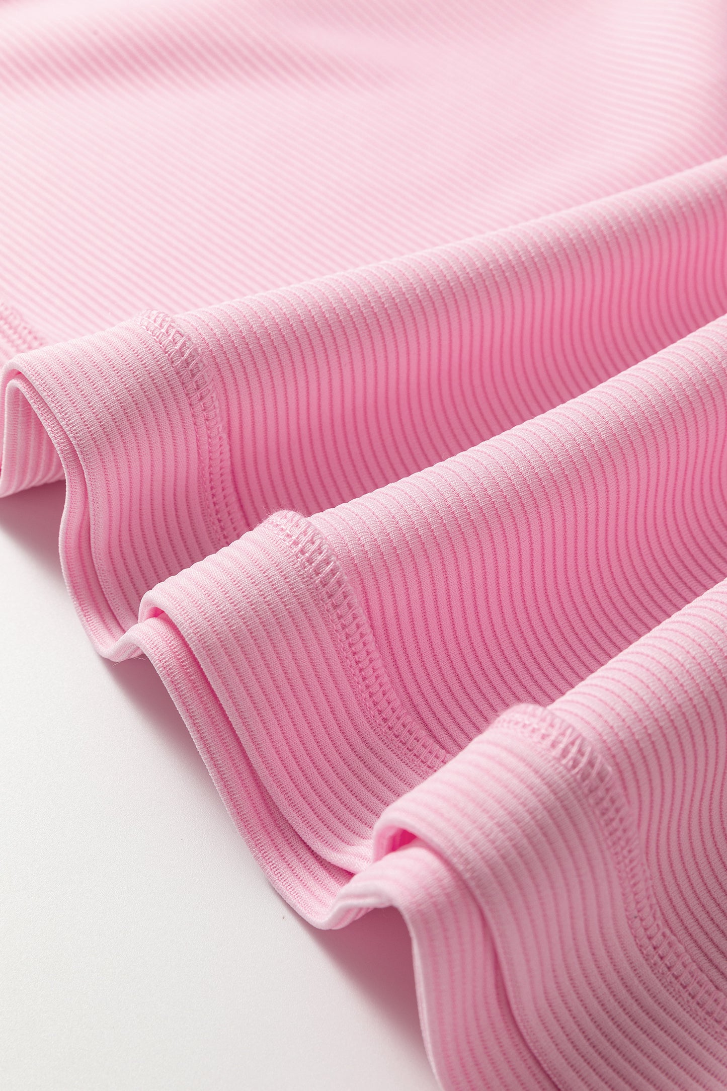Pink Drop Shoulder Long Sleeve Plus Size Ribbed Top-Plus Size/Plus Size Tops/Plus Size Long Sleeve Tops-[Adult]-[Female]-2022 Online Blue Zone Planet