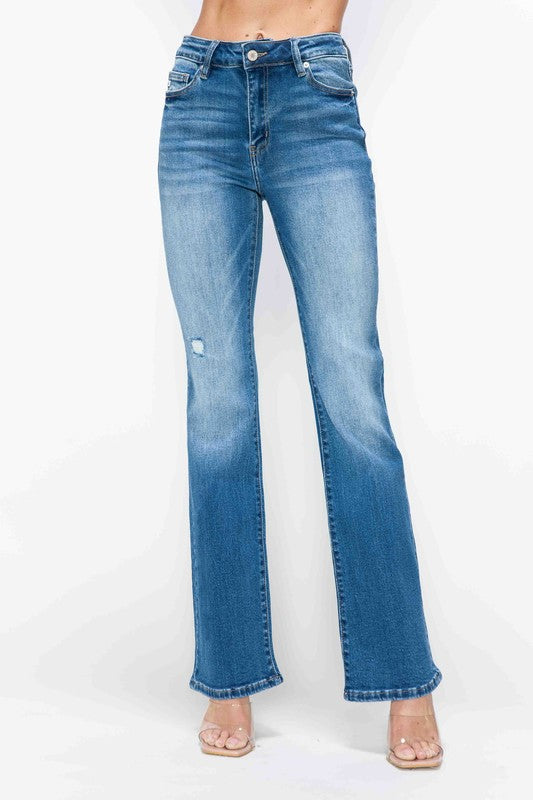 Blue Zone Planet | bytos Full Size Distressed High Rise Jeans with Pockets-BOTTOMS SIZES SMALL MEDIUM LARGE-[Adult]-[Female]-Medium-1(25)-2022 Online Blue Zone Planet