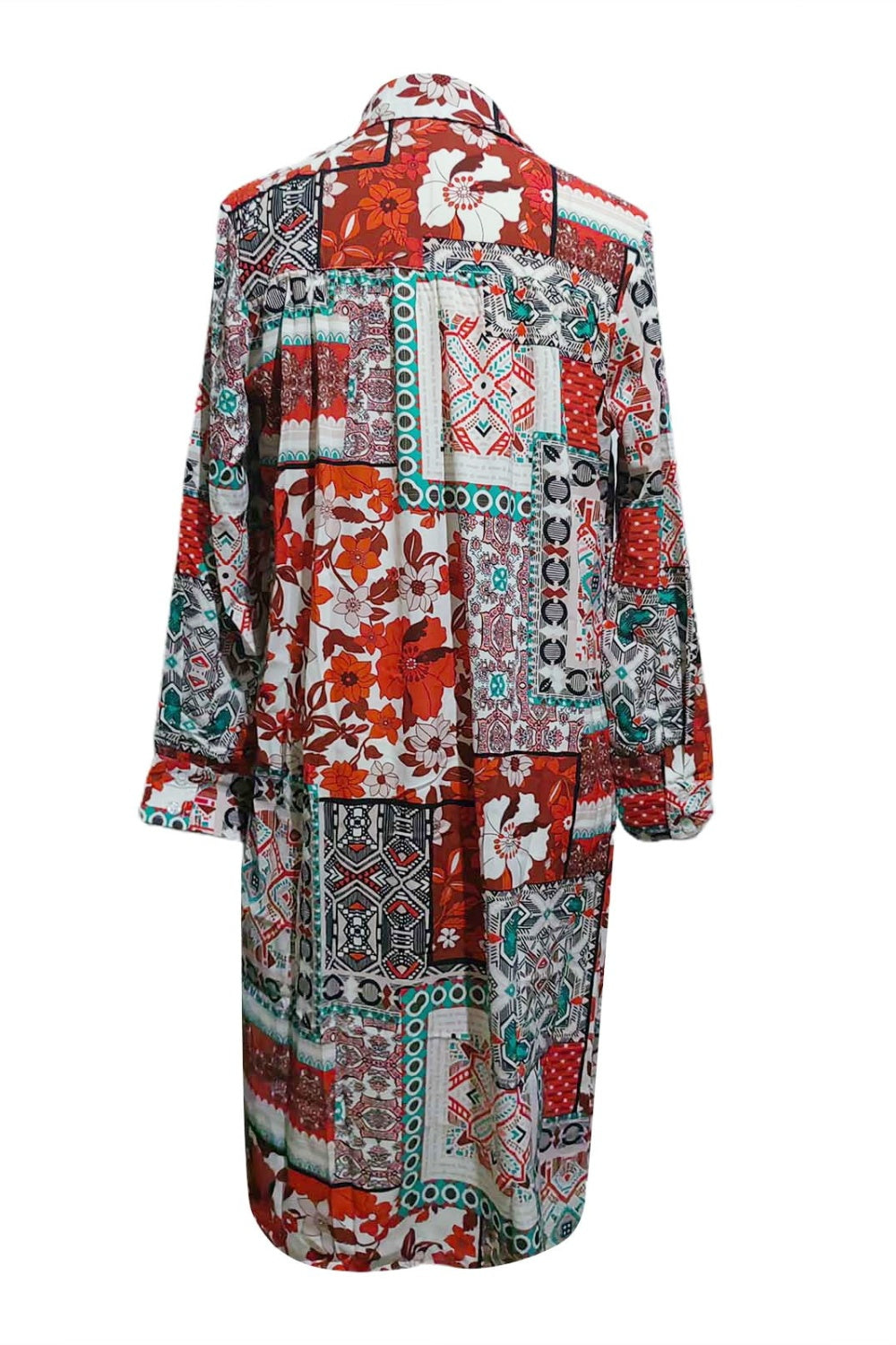 Printed Button Up Long Sleeve Cardigan-TOPS / DRESSES-[Adult]-[Female]-2022 Online Blue Zone Planet