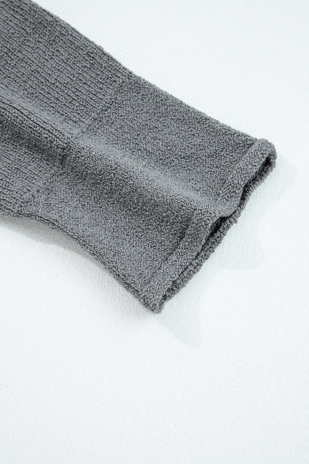 Medium Grey Raw Edge Uneven Hem Patchwork Drop Shoulder Sweater-TOPS / DRESSES-[Adult]-[Female]-2022 Online Blue Zone Planet