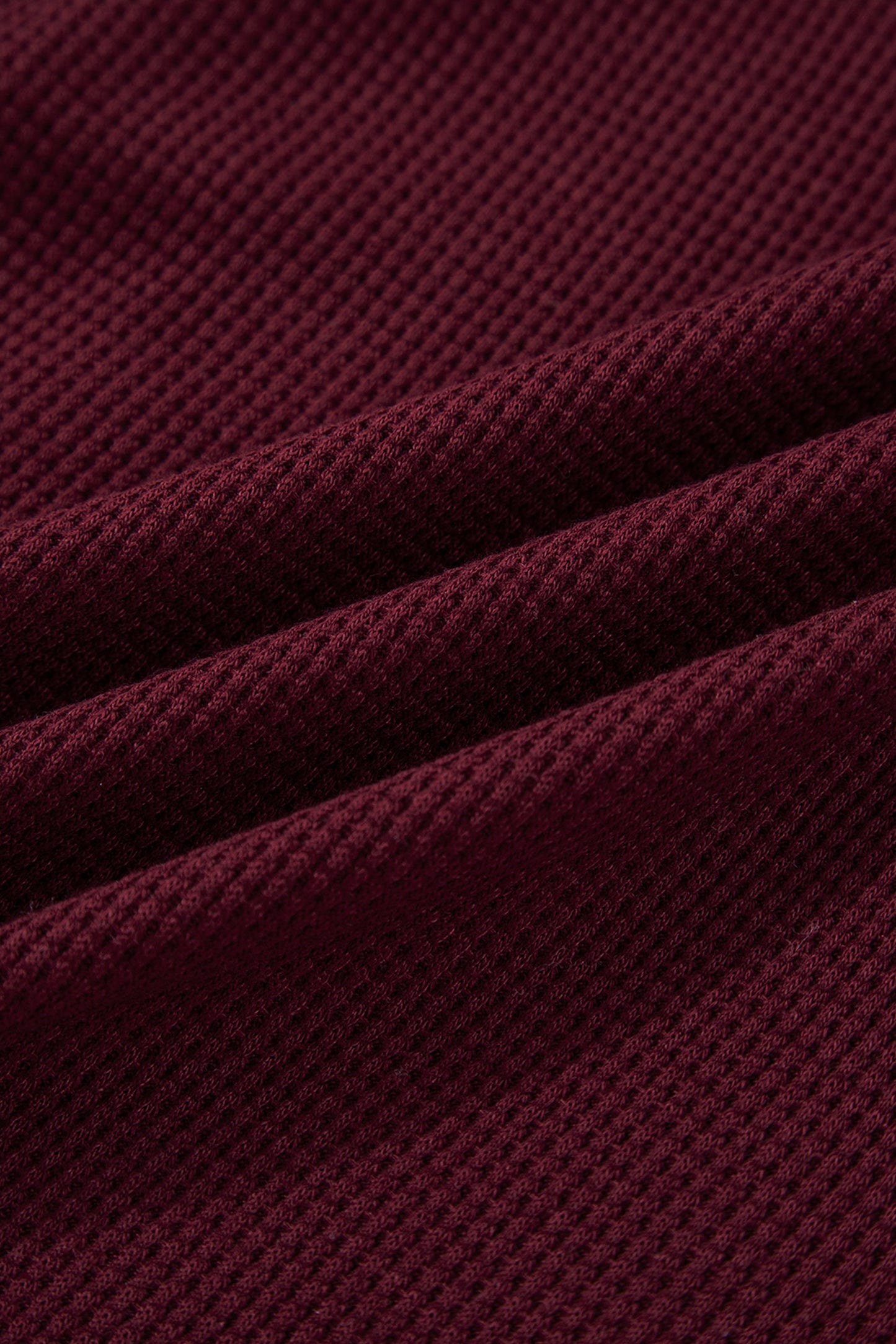 Burgundy Waffle Splicing Zip Up Front Button Hooded Jacket-Tops / Dresses-[Adult]-[Female]-2022 Online Blue Zone Planet