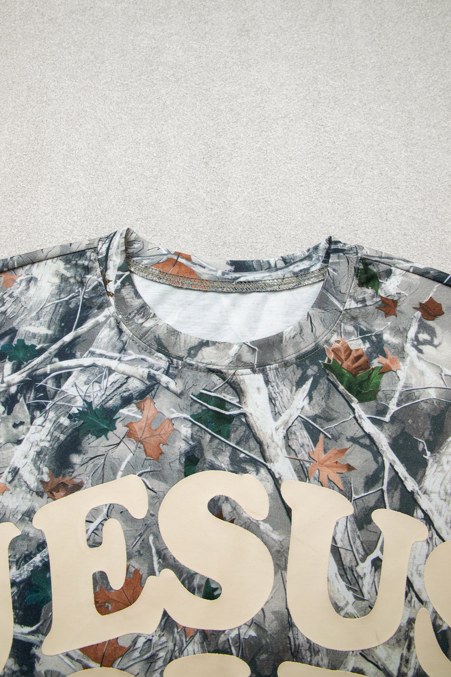 Beige Camo Woodland Love Like Jesus Casual Tee-Tops/Tops & Tees-[Adult]-[Female]-2022 Online Blue Zone Planet