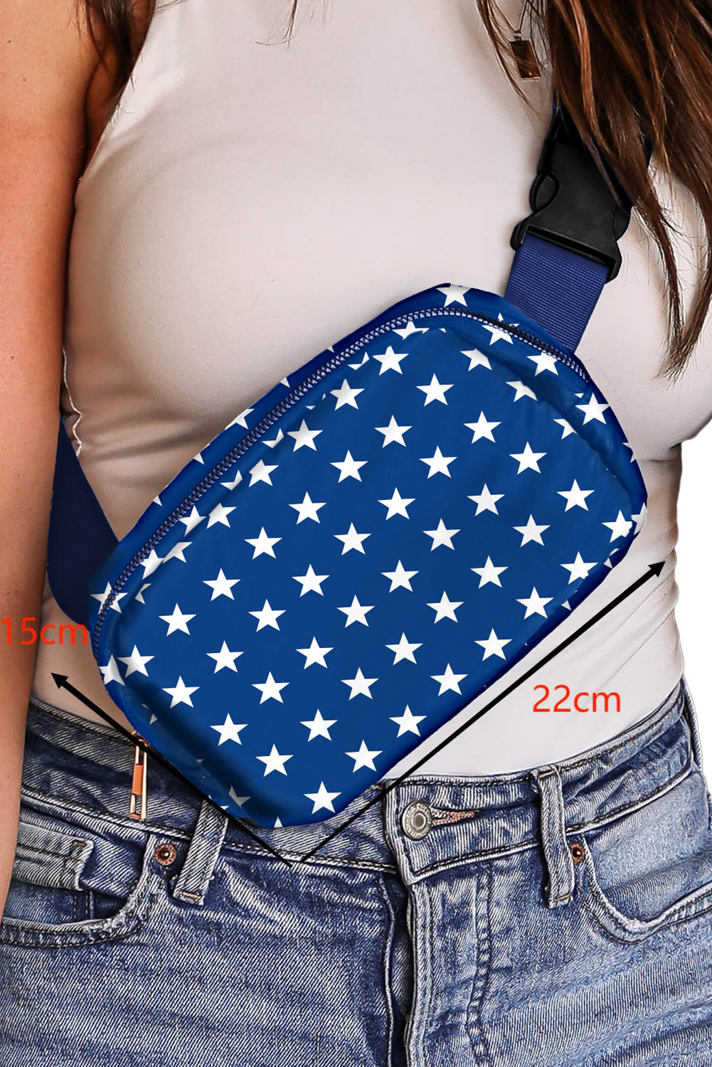 Bluing Independent Day Flag Star Printed Crossbody Bag-Shoes & Bags/Crossbody Bags-[Adult]-[Female]-2022 Online Blue Zone Planet