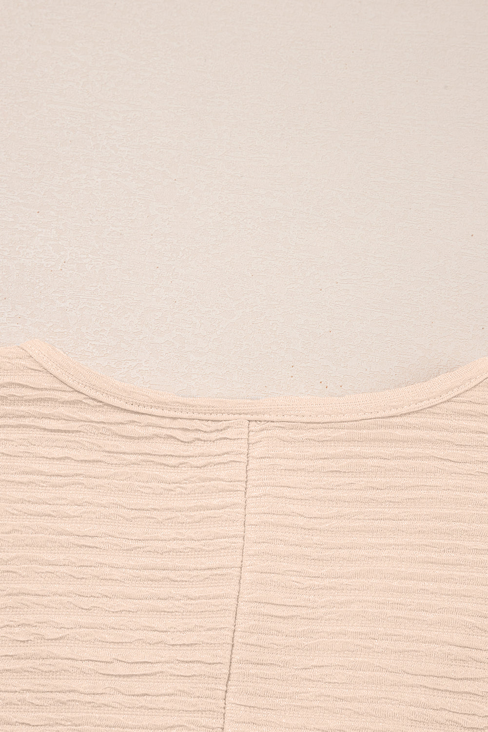 Apricot Textured V Neck T Shirt And Shorts Set-Two Piece Sets/Short Sets-[Adult]-[Female]-2022 Online Blue Zone Planet