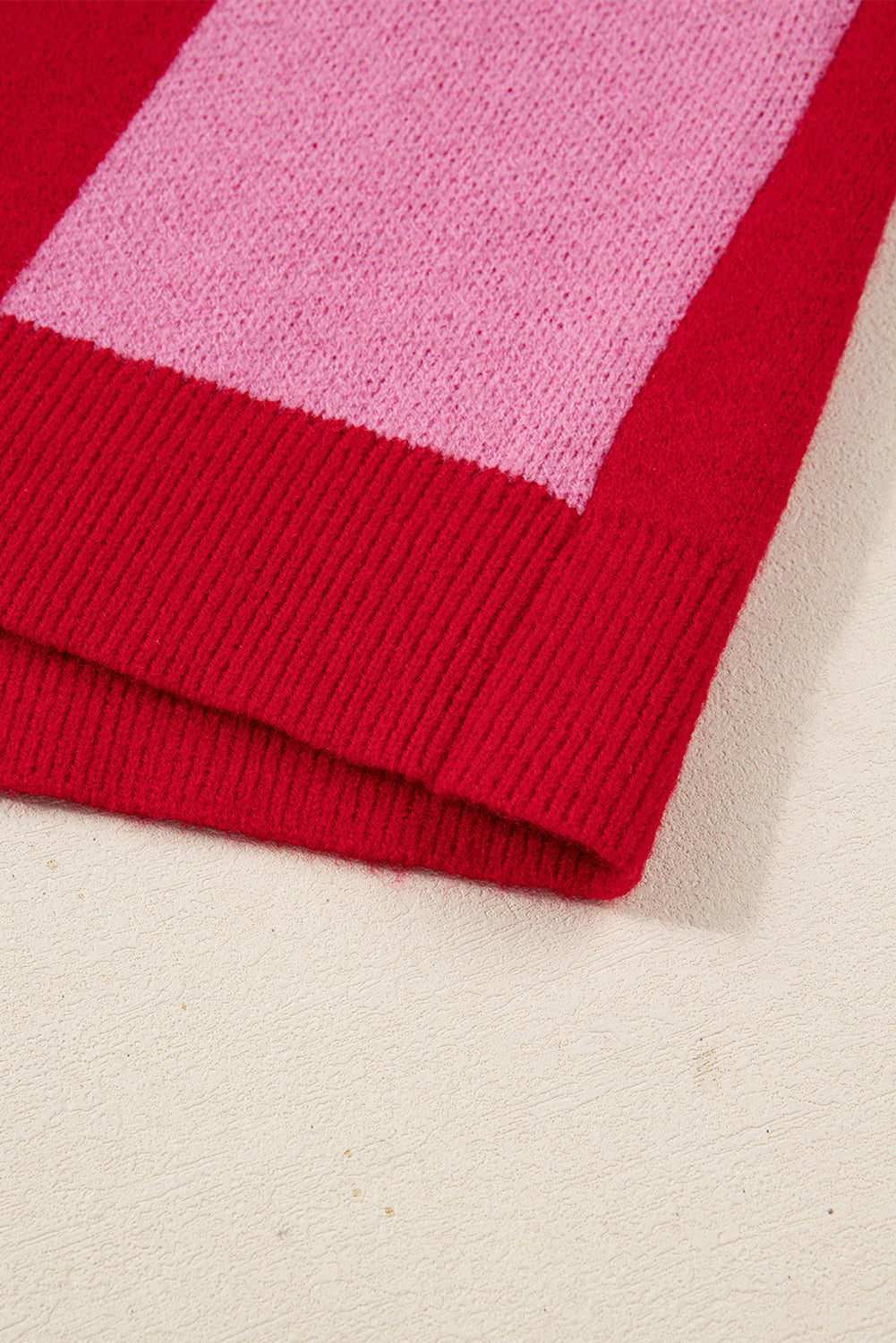 Fiery Red Mixed Plaid Relaxed Sweater Cardigan-Sweaters & Cardigans/Cardigans-[Adult]-[Female]-2022 Online Blue Zone Planet