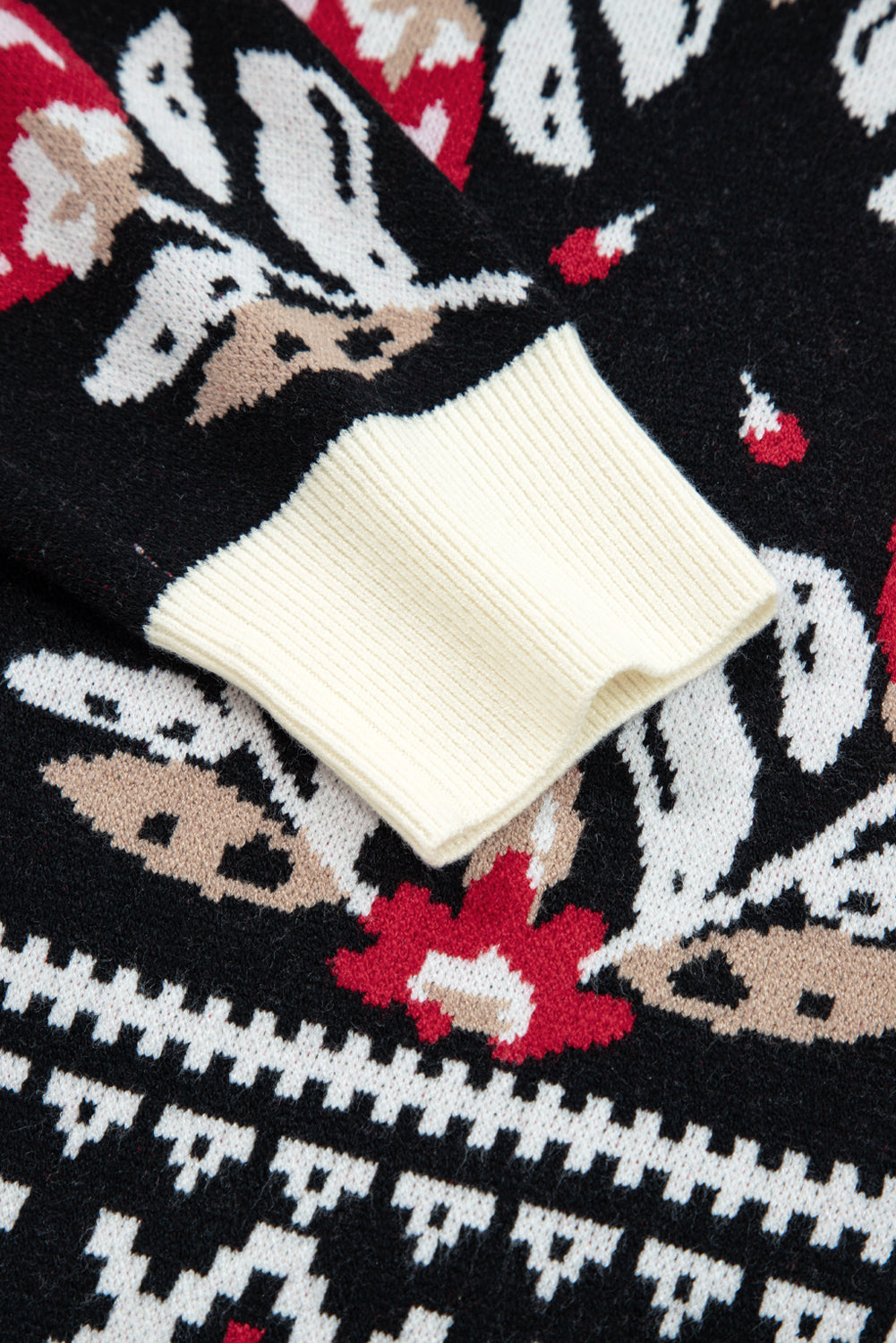 Beige Floral Print Buttoned Front V Neck Knit Cardigan-Sweaters & Cardigans/Cardigans-[Adult]-[Female]-2022 Online Blue Zone Planet