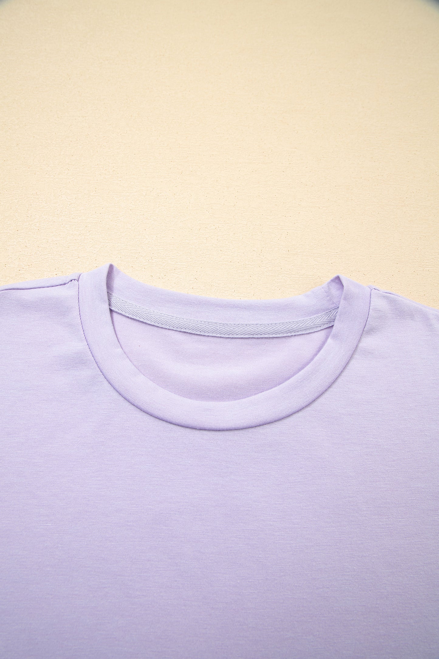 Orchid Petal Casual Plain Crew Neck Tee-Tops/Tops & Tees-[Adult]-[Female]-2022 Online Blue Zone Planet