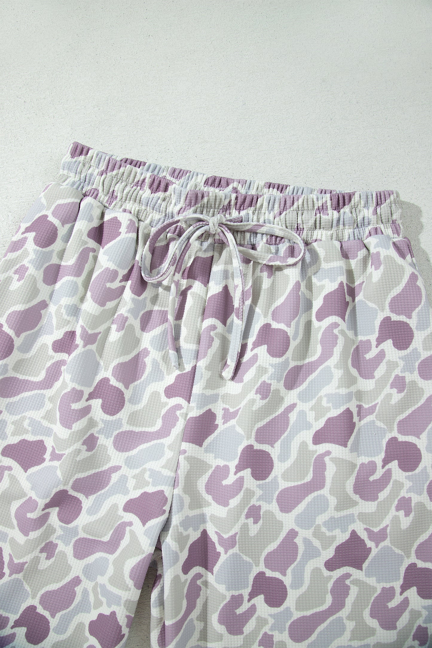 Green Camo Print Drawstring Waist Loose Fit Full Length Pants-Bottoms/Pants & Culotte-[Adult]-[Female]-2022 Online Blue Zone Planet