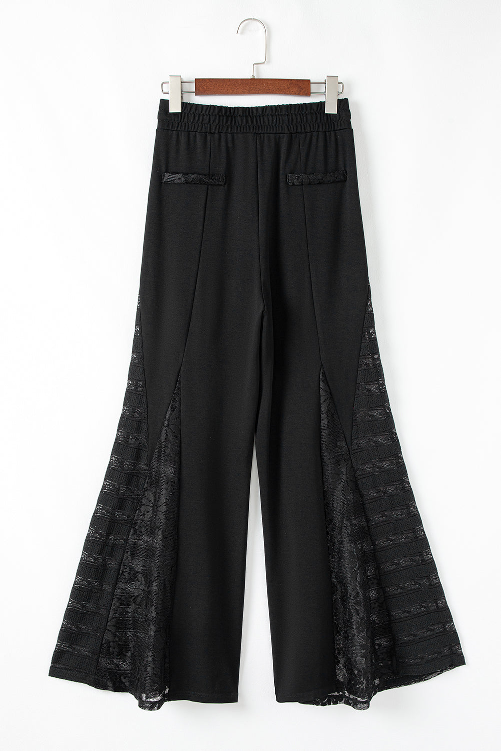 Smoke Gray Lace Patchwork Wide Leg High Waist Pants-Pants-[Adult]-[Female]-2022 Online Blue Zone Planet