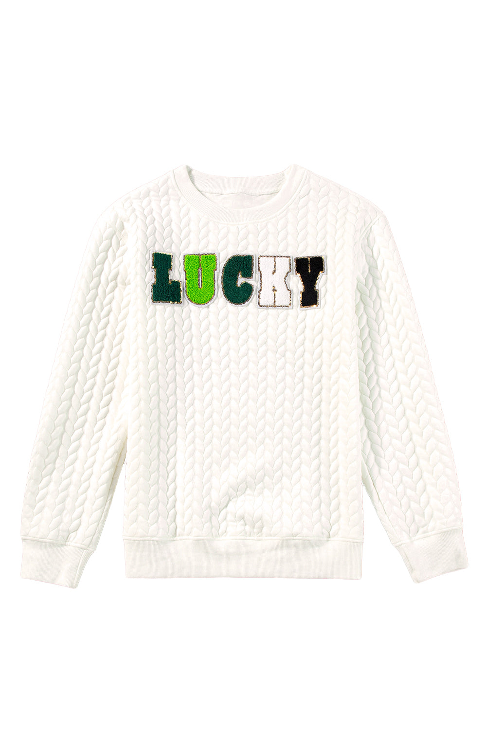 White Merry and Bright Quilted Sweatshirt-Sweatshirts & Hoodies-[Adult]-[Female]-2022 Online Blue Zone Planet