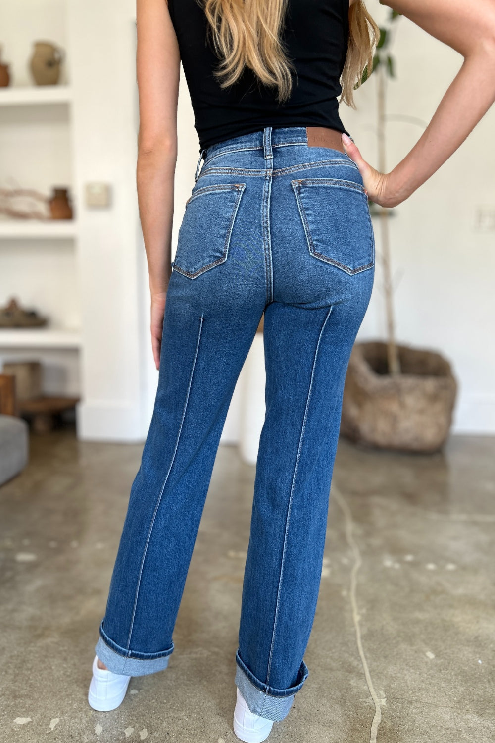 Blue Zone Planet | Judy Blue Full Size High Waist Front Seam Detail Straight Jeans-TOPS / DRESSES-[Adult]-[Female]-2022 Online Blue Zone Planet