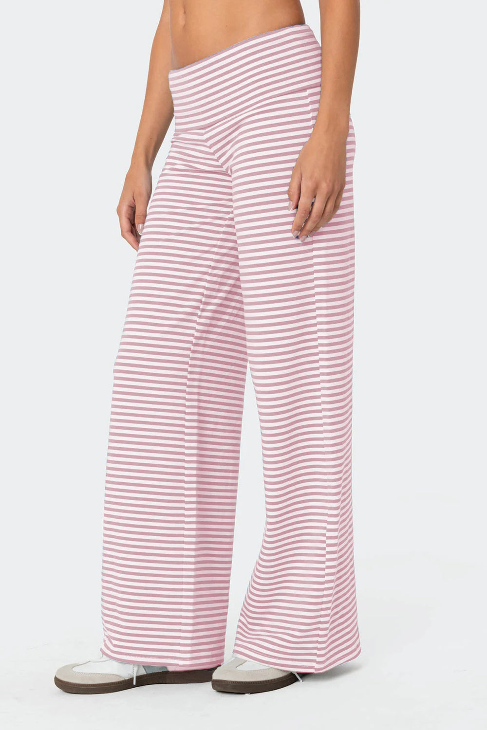 Striped Wide Leg Pants-BOTTOMS-[Adult]-[Female]-2022 Online Blue Zone Planet