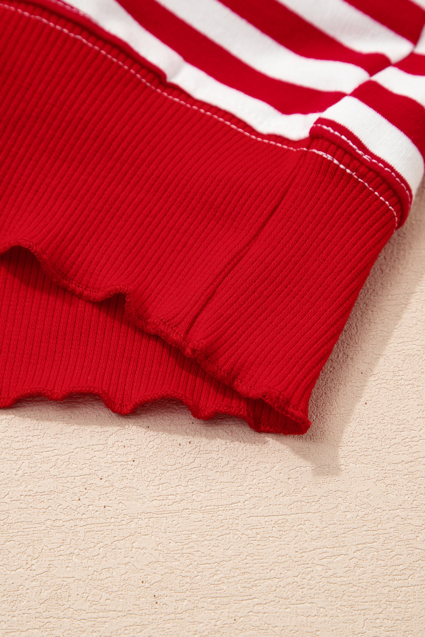 Green Stripe Contrasted Color Block Patchwork Baggy Sweatshirt-Tops/Sweatshirts & Hoodies-[Adult]-[Female]-2022 Online Blue Zone Planet