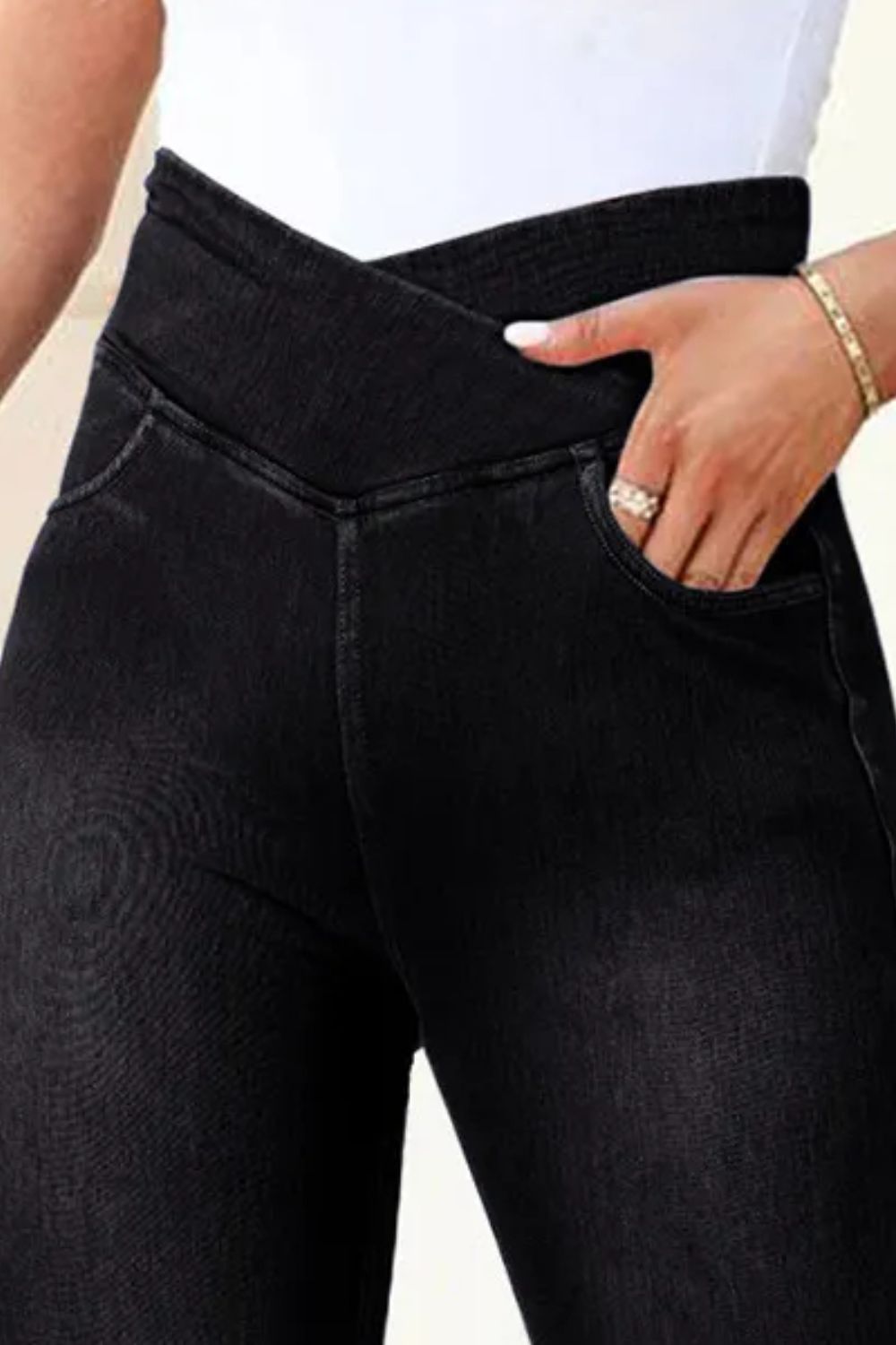 High Waist Jeans with Pockets-[Adult]-[Female]-2022 Online Blue Zone Planet