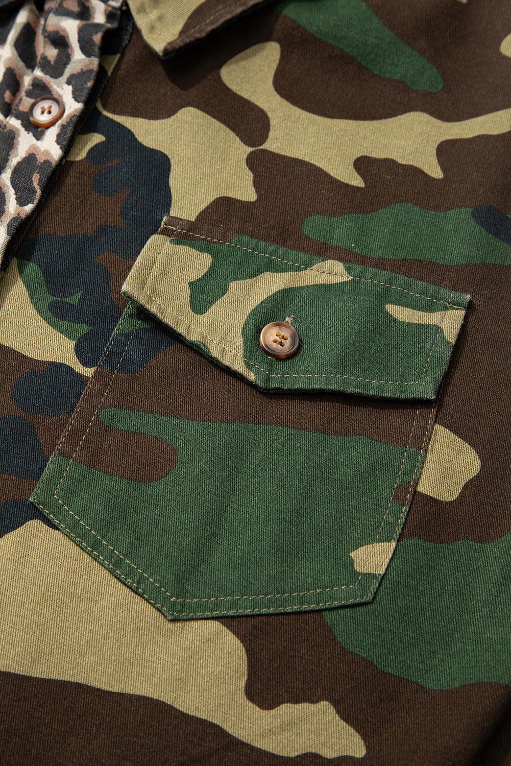 Brown Leopard Camo Patchwork Oversize Shacket-Outerwear/Jackets-[Adult]-[Female]-2022 Online Blue Zone Planet