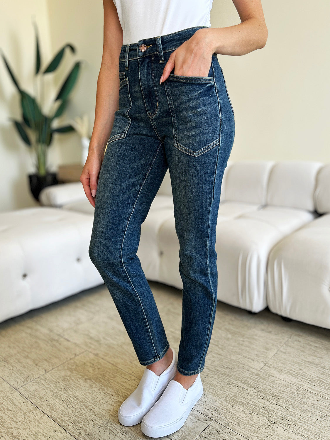 Blue Zone Planet | Judy Blue Full Size High Waist Skinny Jeans-TOPS / DRESSES-[Adult]-[Female]-2022 Online Blue Zone Planet