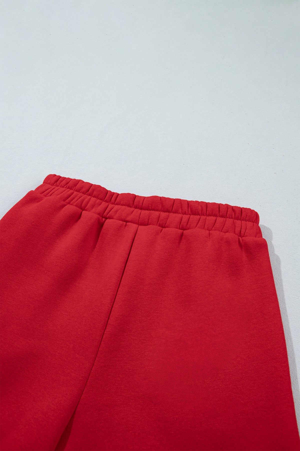 Fiery Red Gingham Trim Baggy Pullover 2pcs Short Set-Two Piece Sets/Short Sets-[Adult]-[Female]-2022 Online Blue Zone Planet