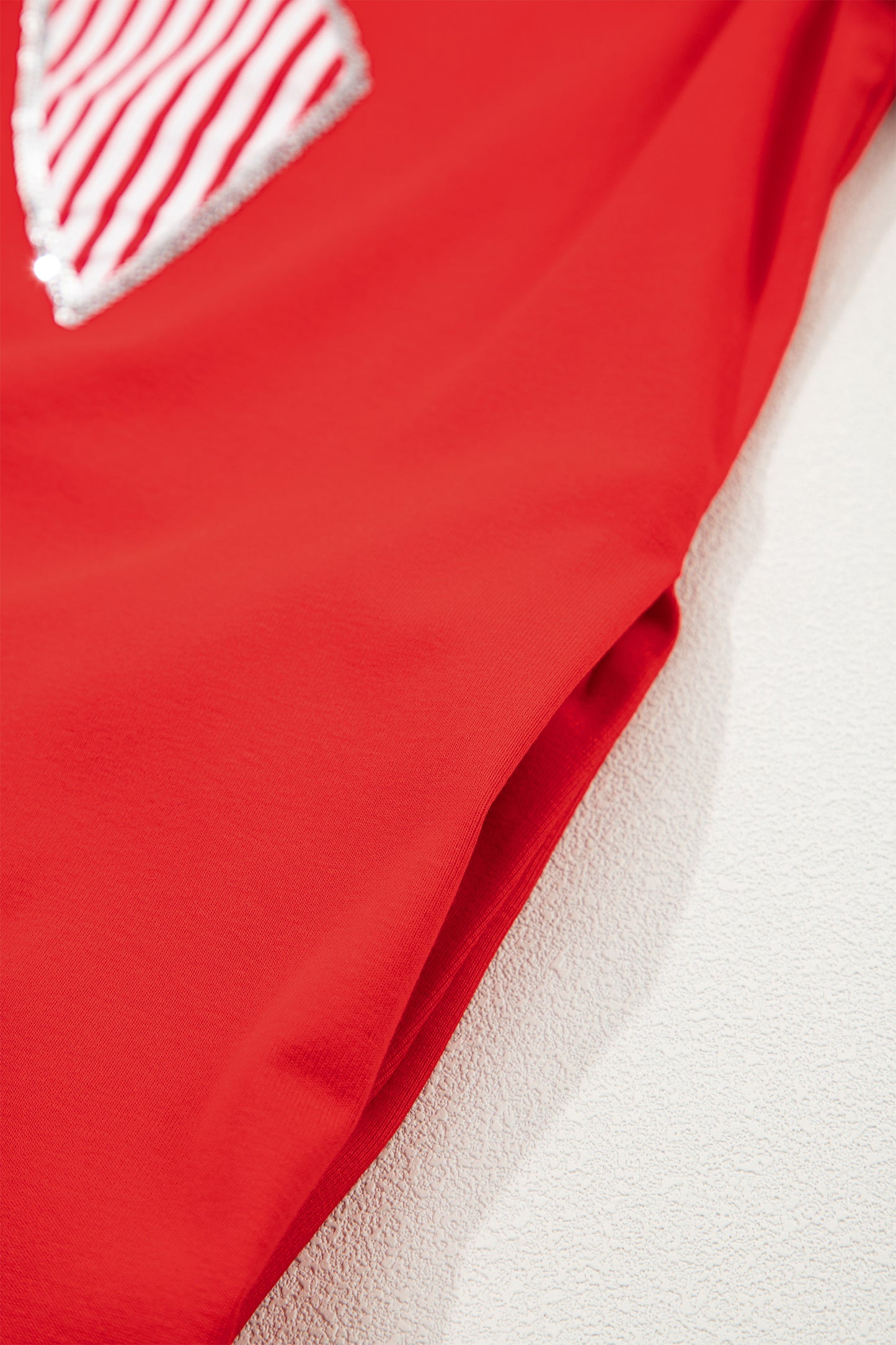 Fiery Red Sequin Trim Stars and Stripes Bow Patched T Shirt Mini Dress-TOPS / DRESSES-[Adult]-[Female]-2022 Online Blue Zone Planet