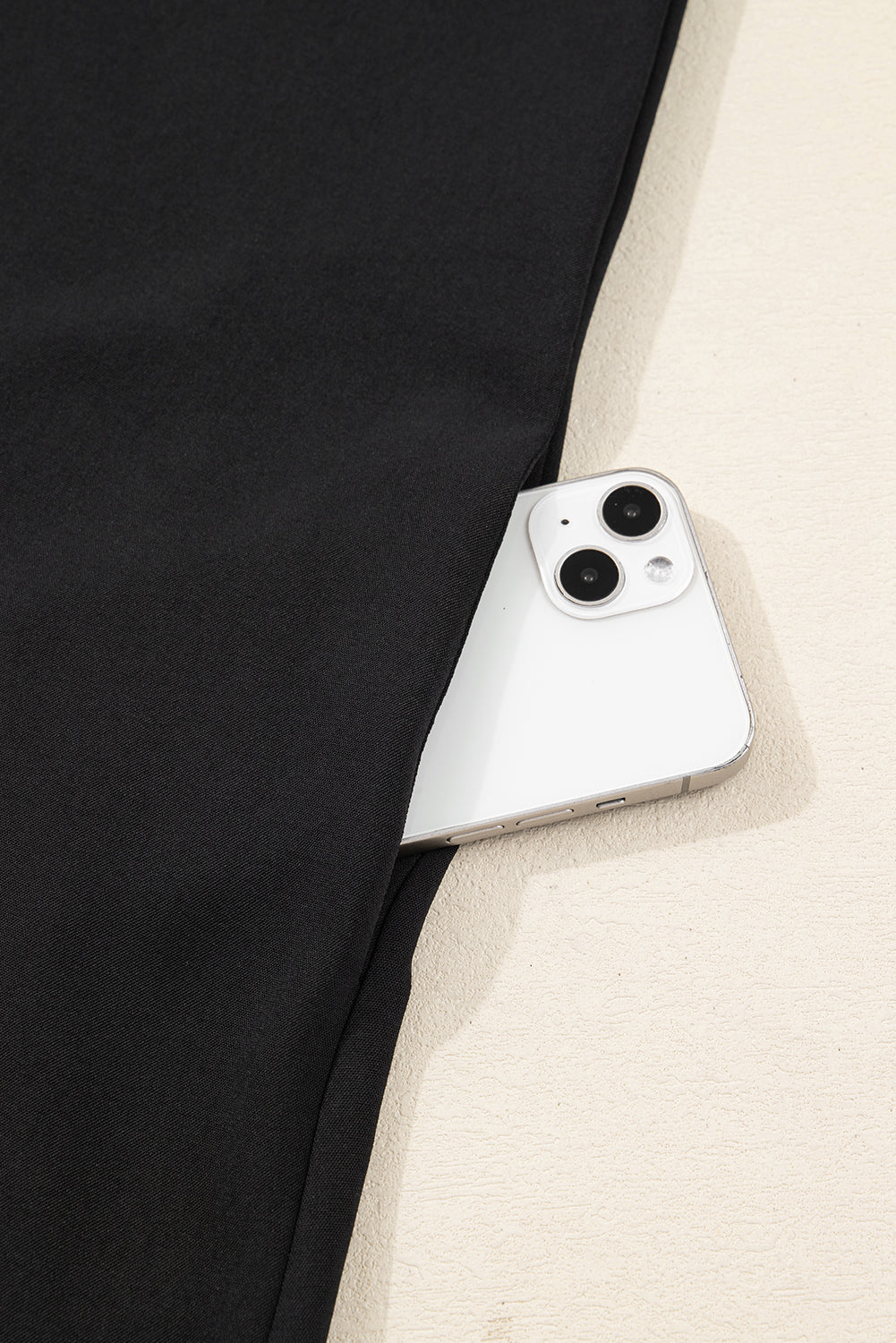 Black Plus Size Notched Neck Leopard Trim Flounce Long Sleeve Shift Dress-TOPS / DRESSES-[Adult]-[Female]-2022 Online Blue Zone Planet