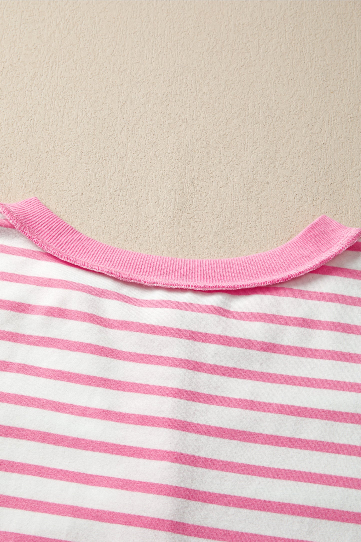 Pink Stripe Half Placket High Low Short Sleeve Top-Tops/Tops & Tees-[Adult]-[Female]-2022 Online Blue Zone Planet
