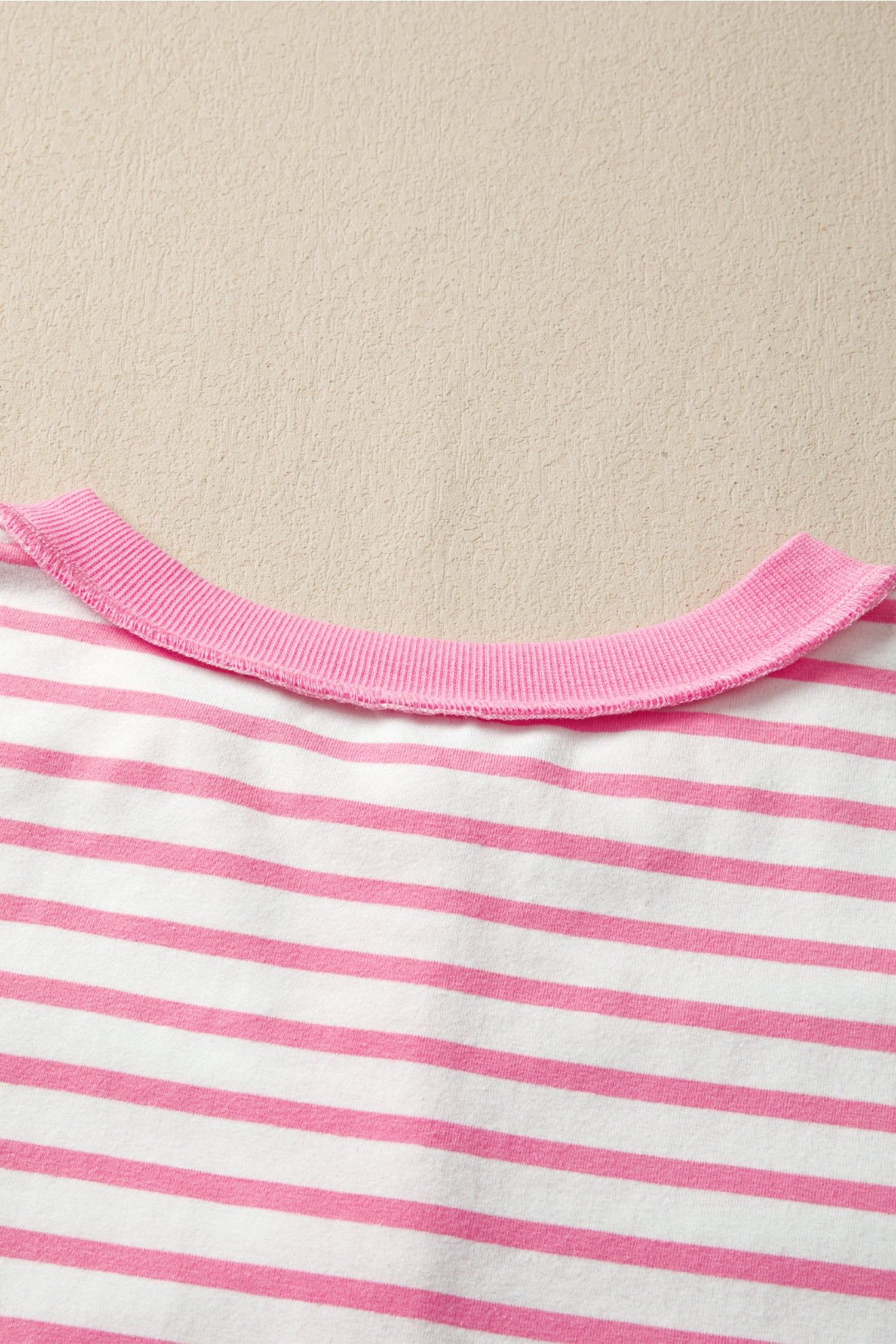 Pink Stripe Half Placket High Low Short Sleeve Top-Tops/Tops & Tees-[Adult]-[Female]-2022 Online Blue Zone Planet