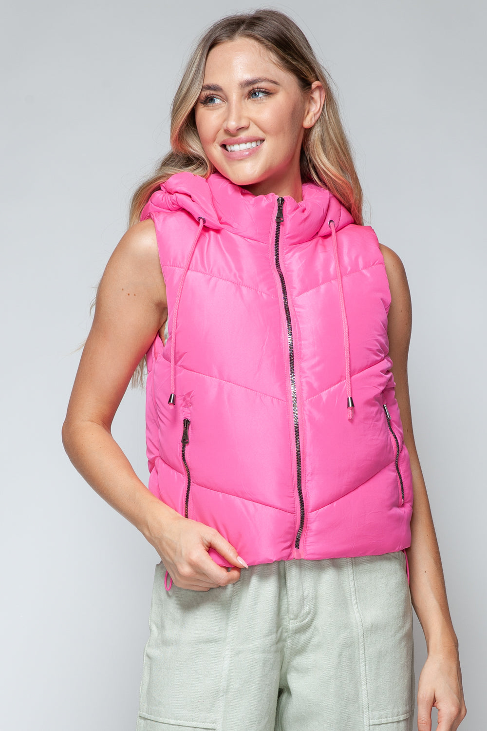 Snobbish Zip Up Quilted Hooded Vest-TOPS / DRESSES-[Adult]-[Female]-2022 Online Blue Zone Planet