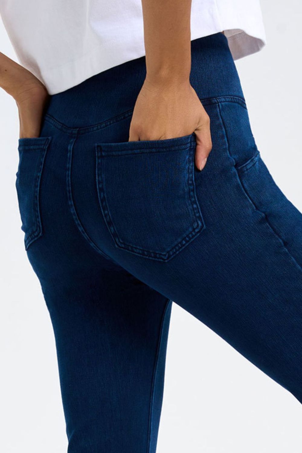 Basic Bae Pocketed Highly Stretchy Bootcut Jeans-BOTTOMS SIZES SMALL MEDIUM LARGE-[Adult]-[Female]-2022 Online Blue Zone Planet